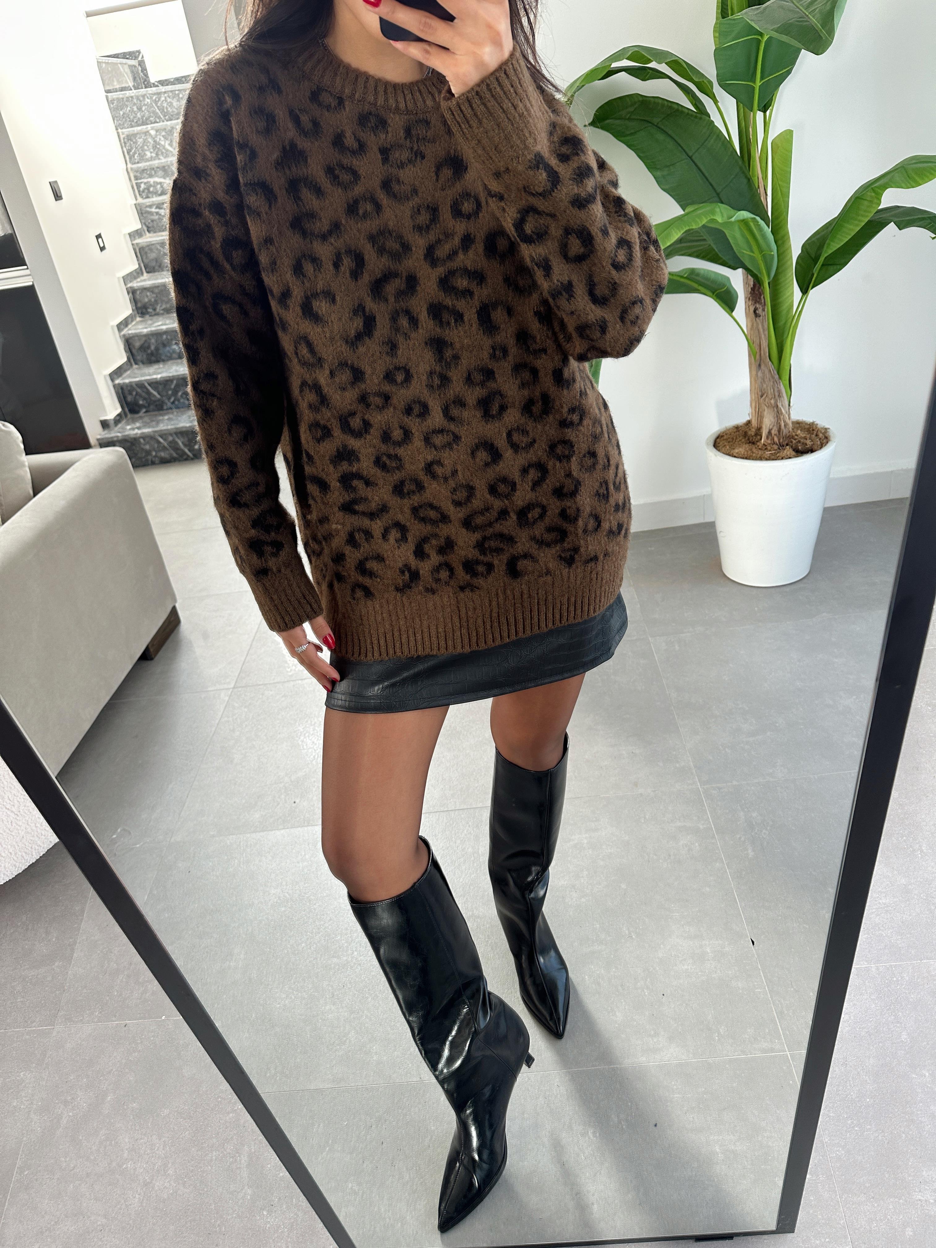 Kahve Leopar Kazak