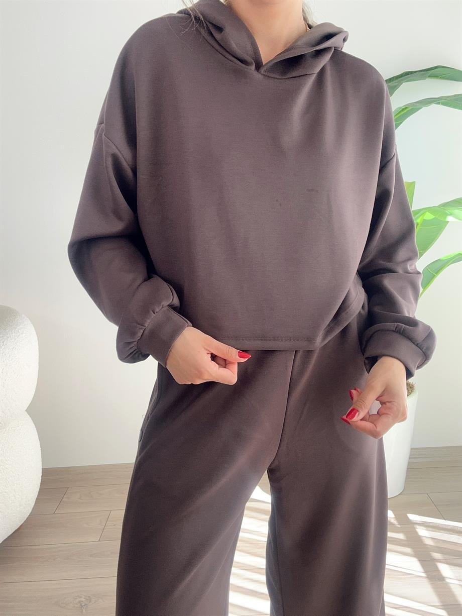 Kahve Sweat Takım