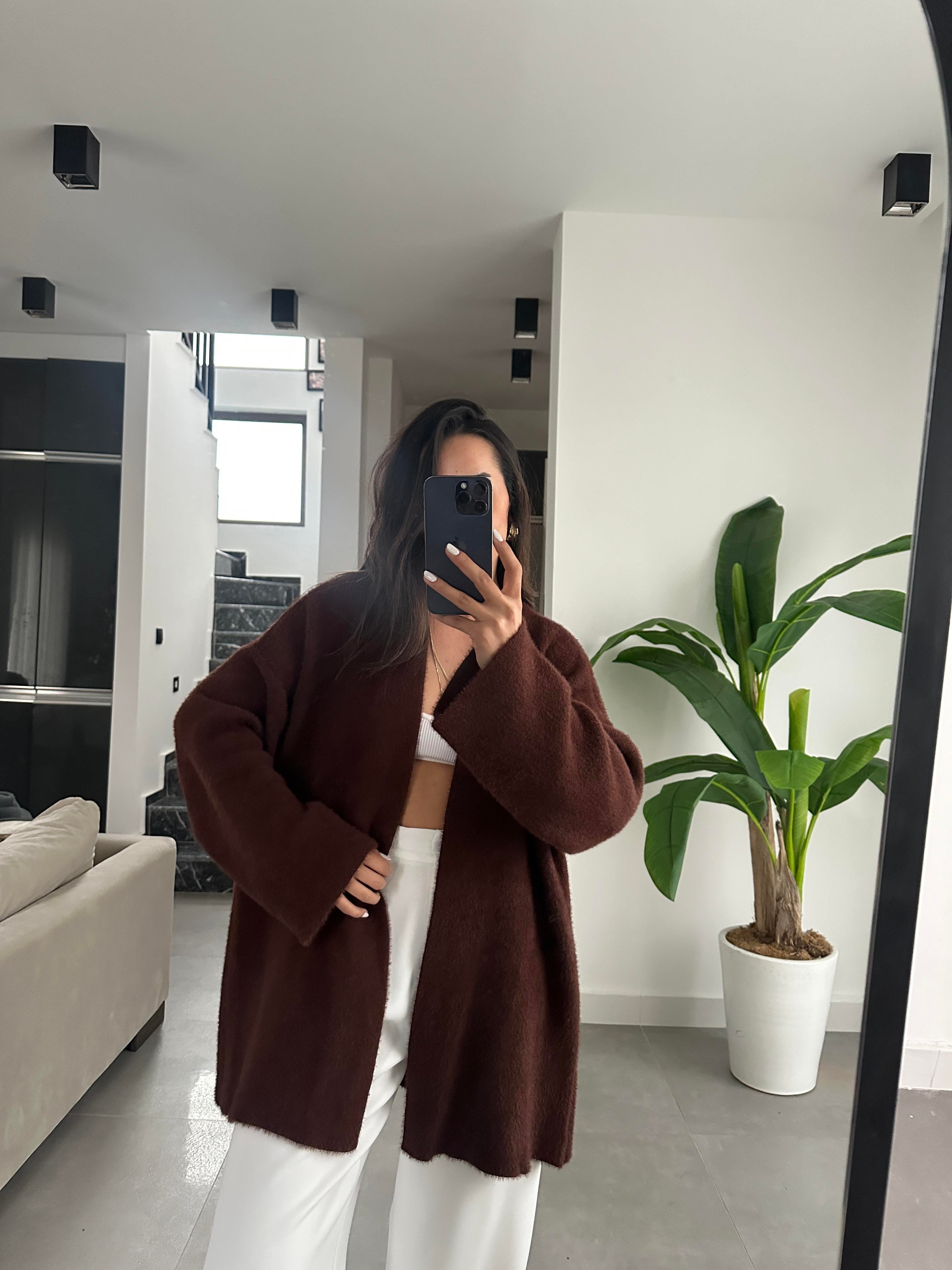Kahve Triko Hırka