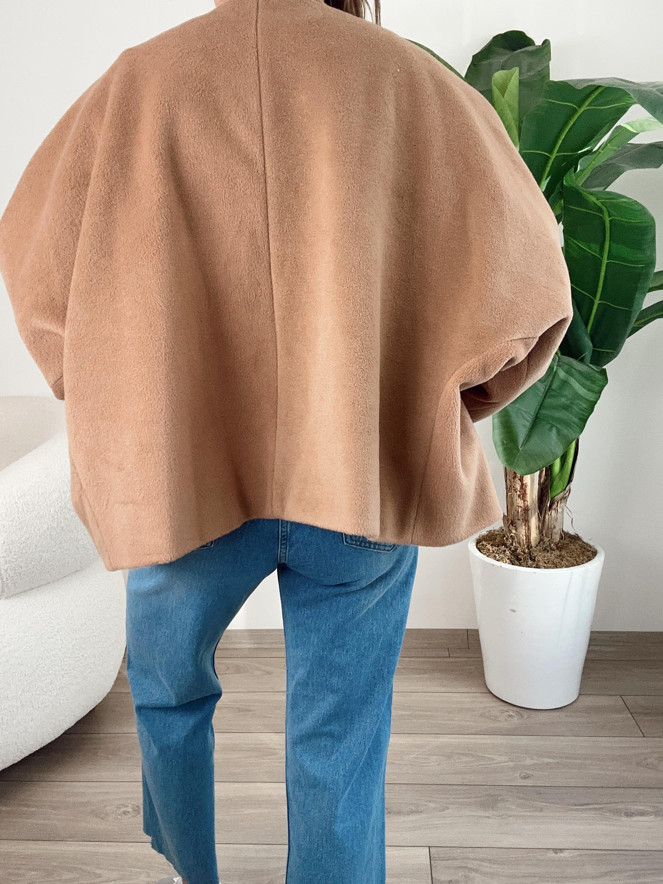 Kahve V Yaka Kısa Kaban