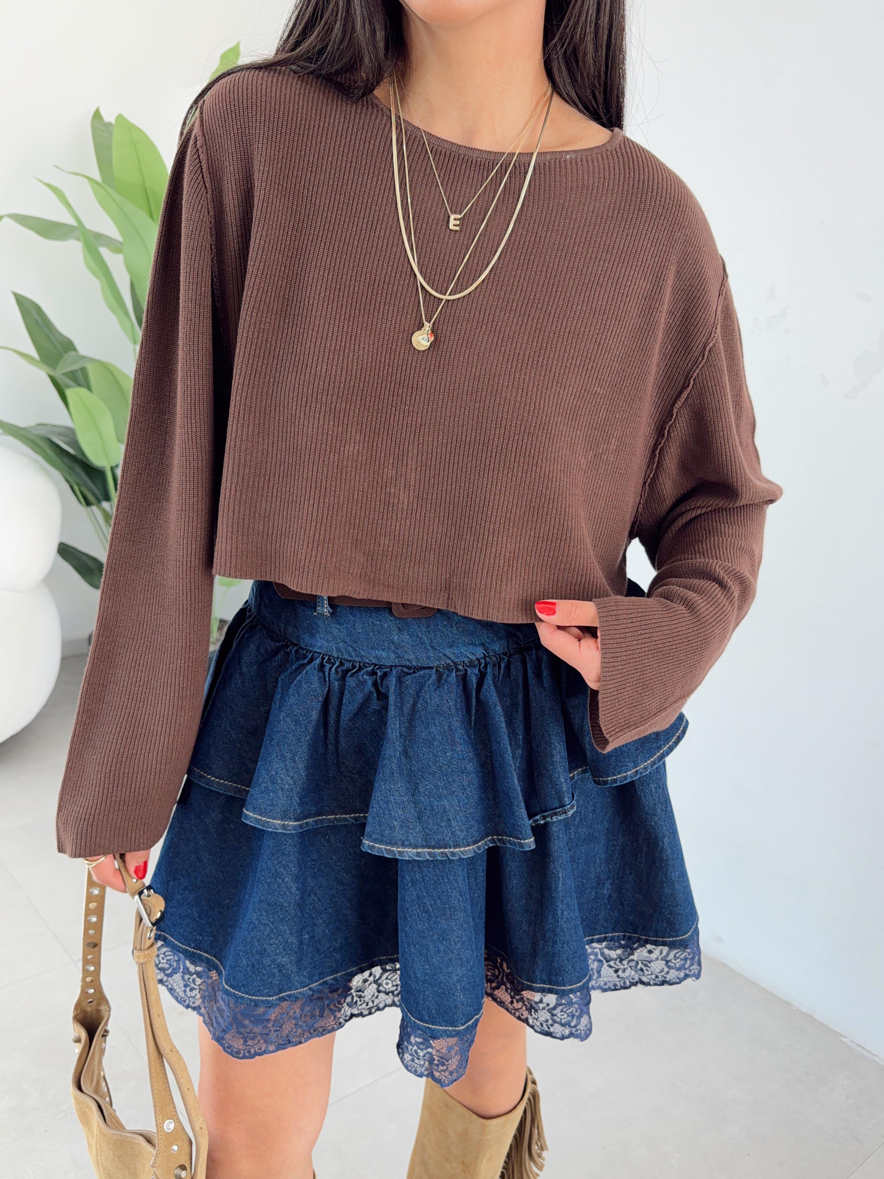 Kahve Yıkamalı Triko