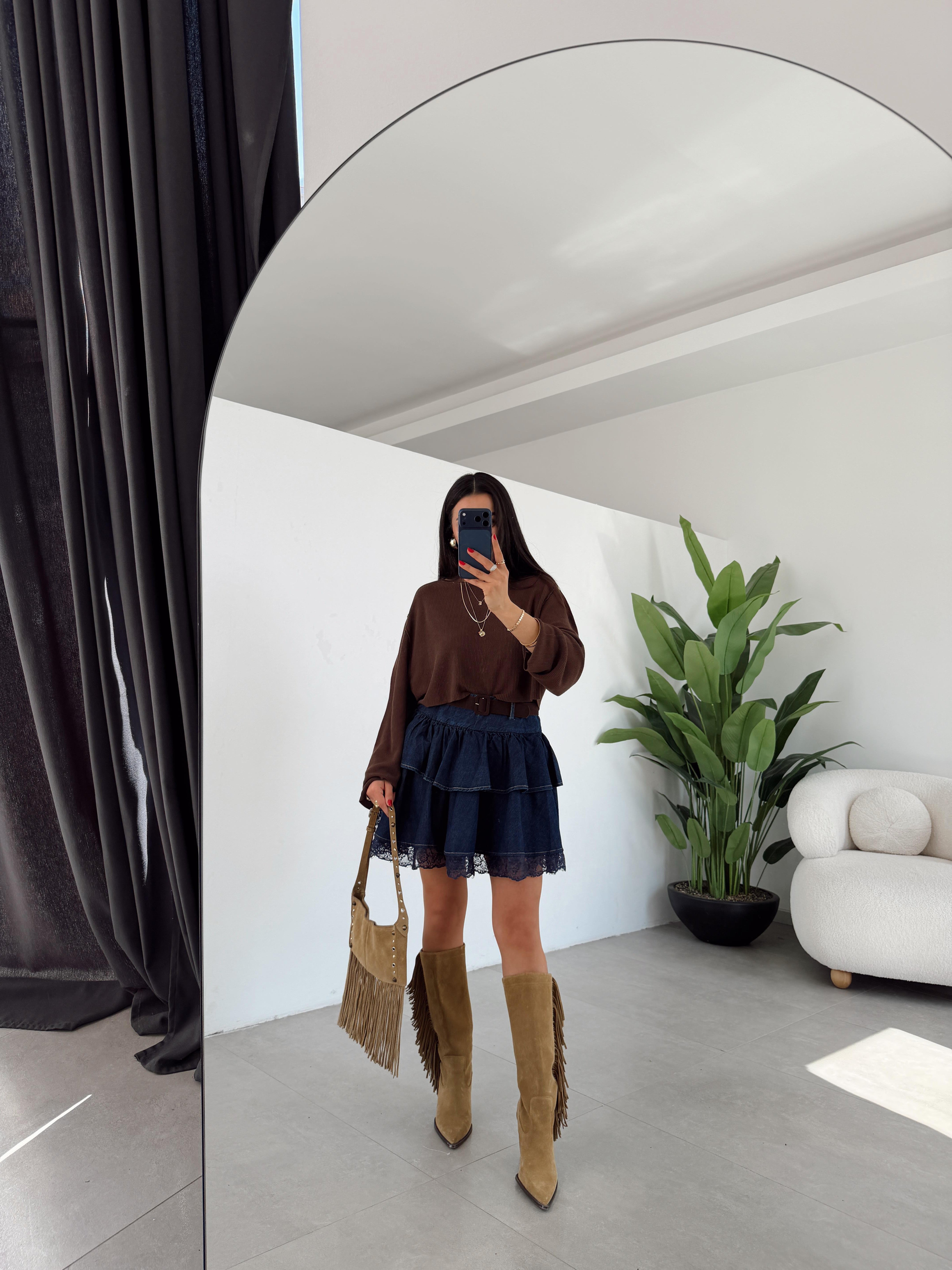 Kahve Yıkamalı Triko