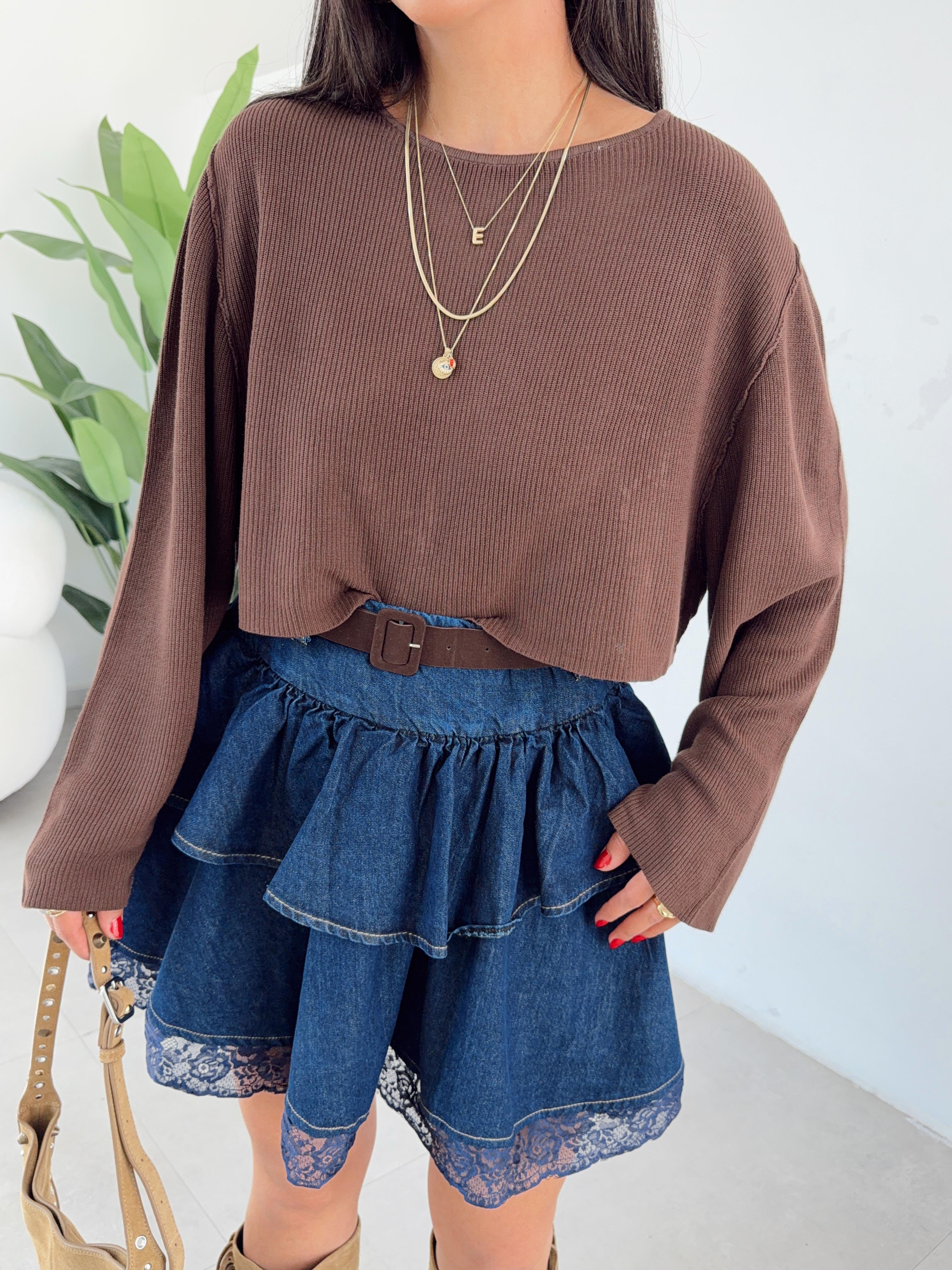 Kahve Yıkamalı Triko