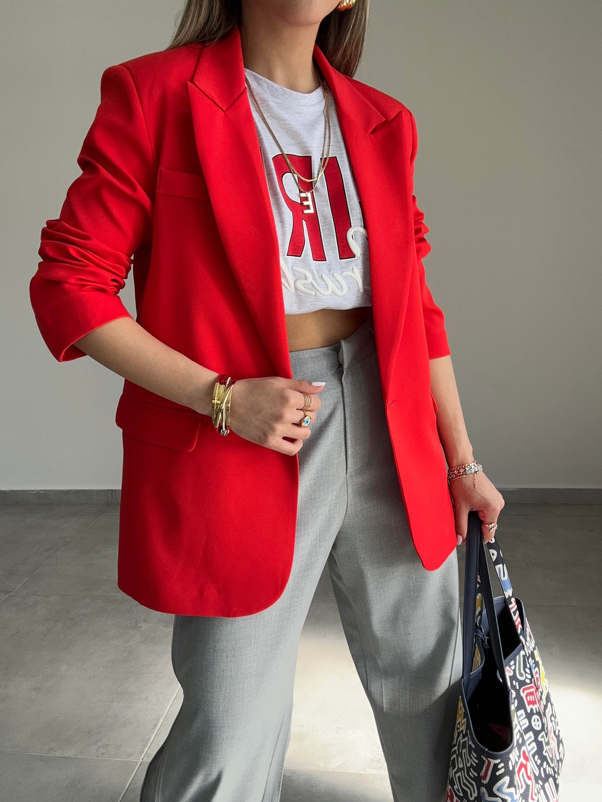 Kırmızı Blazer Ceket