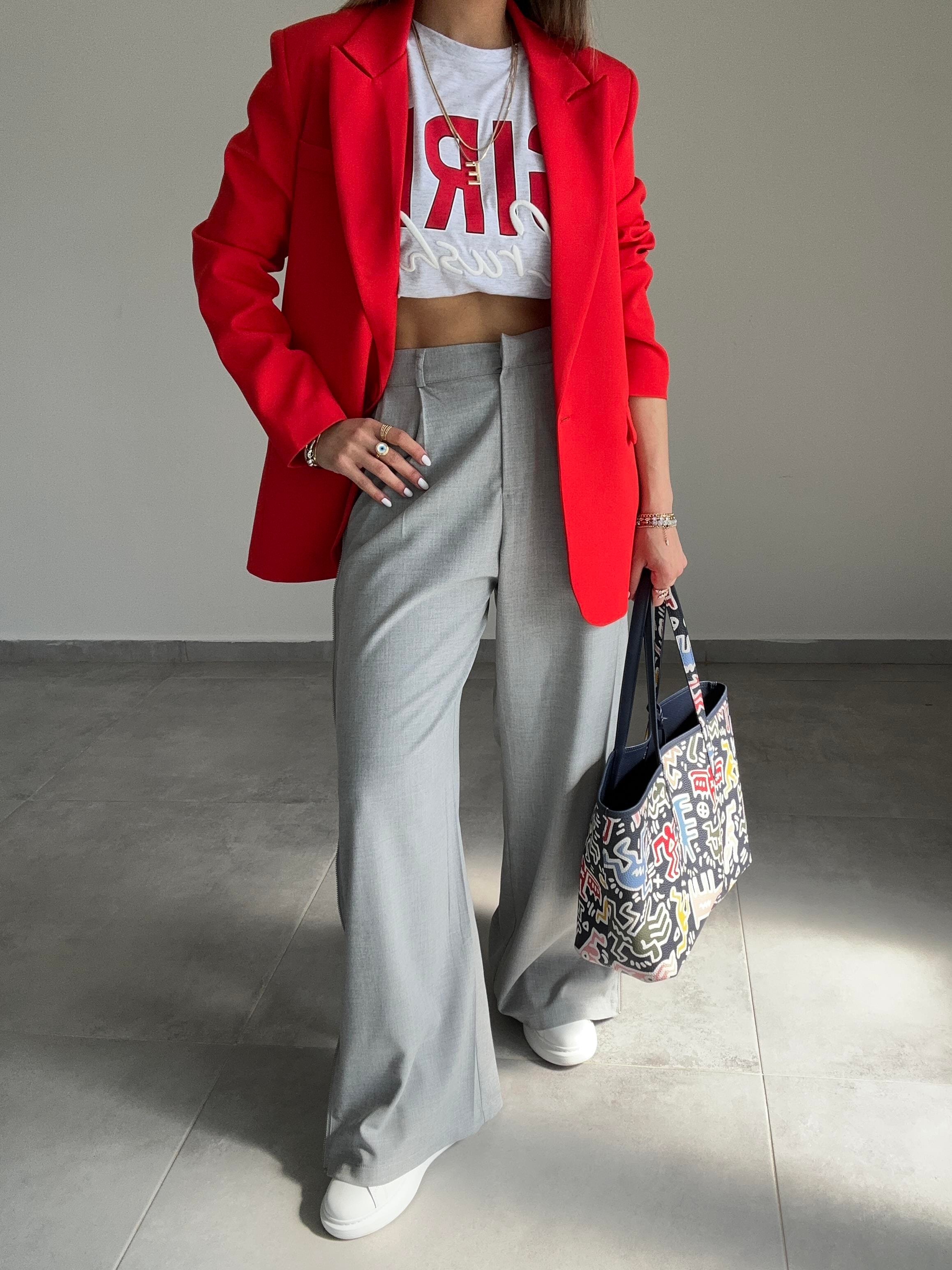 Kırmızı Blazer Ceket