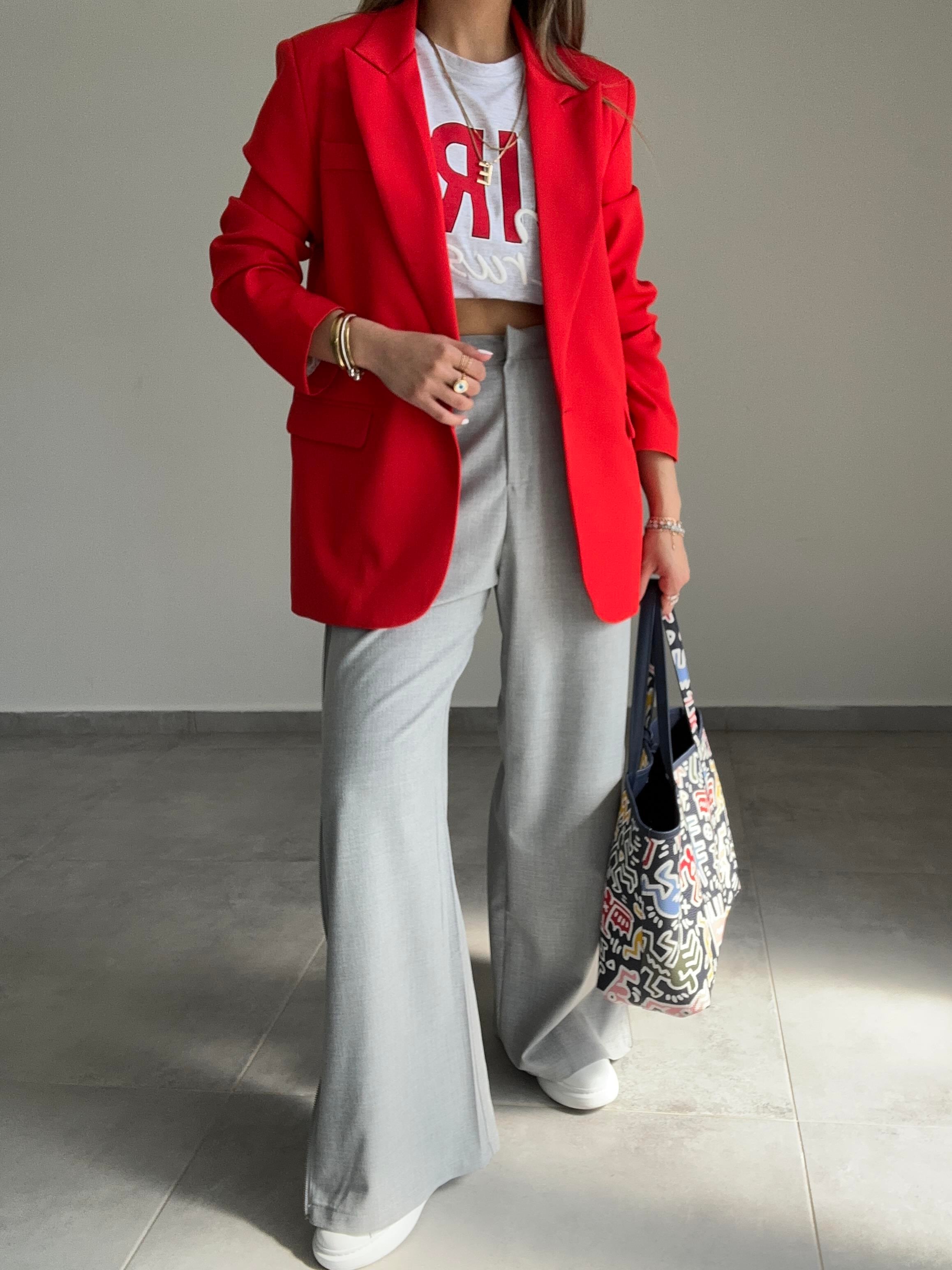 Kırmızı Blazer Ceket