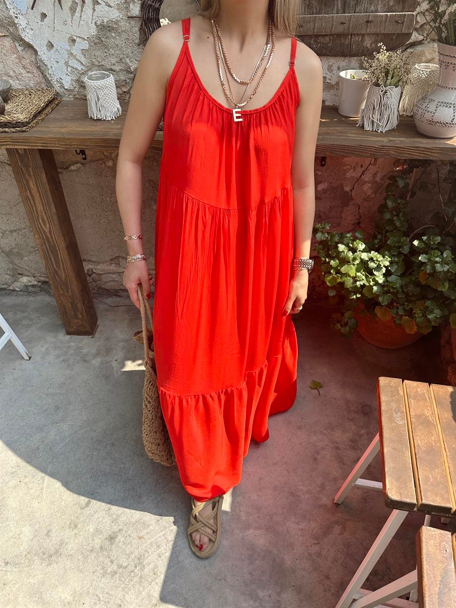 Kırmızı Salaş Elbise