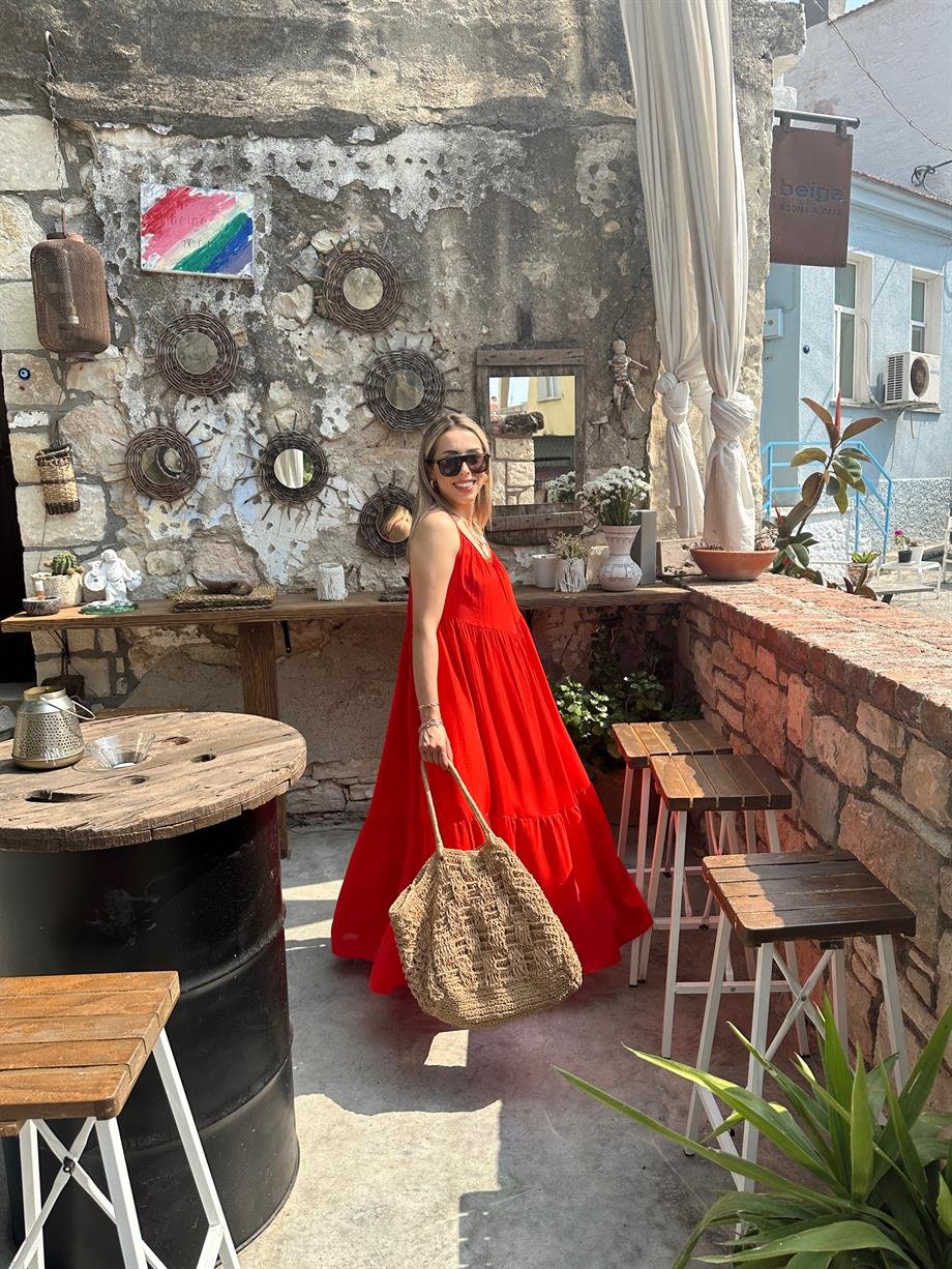 Kırmızı Salaş Elbise