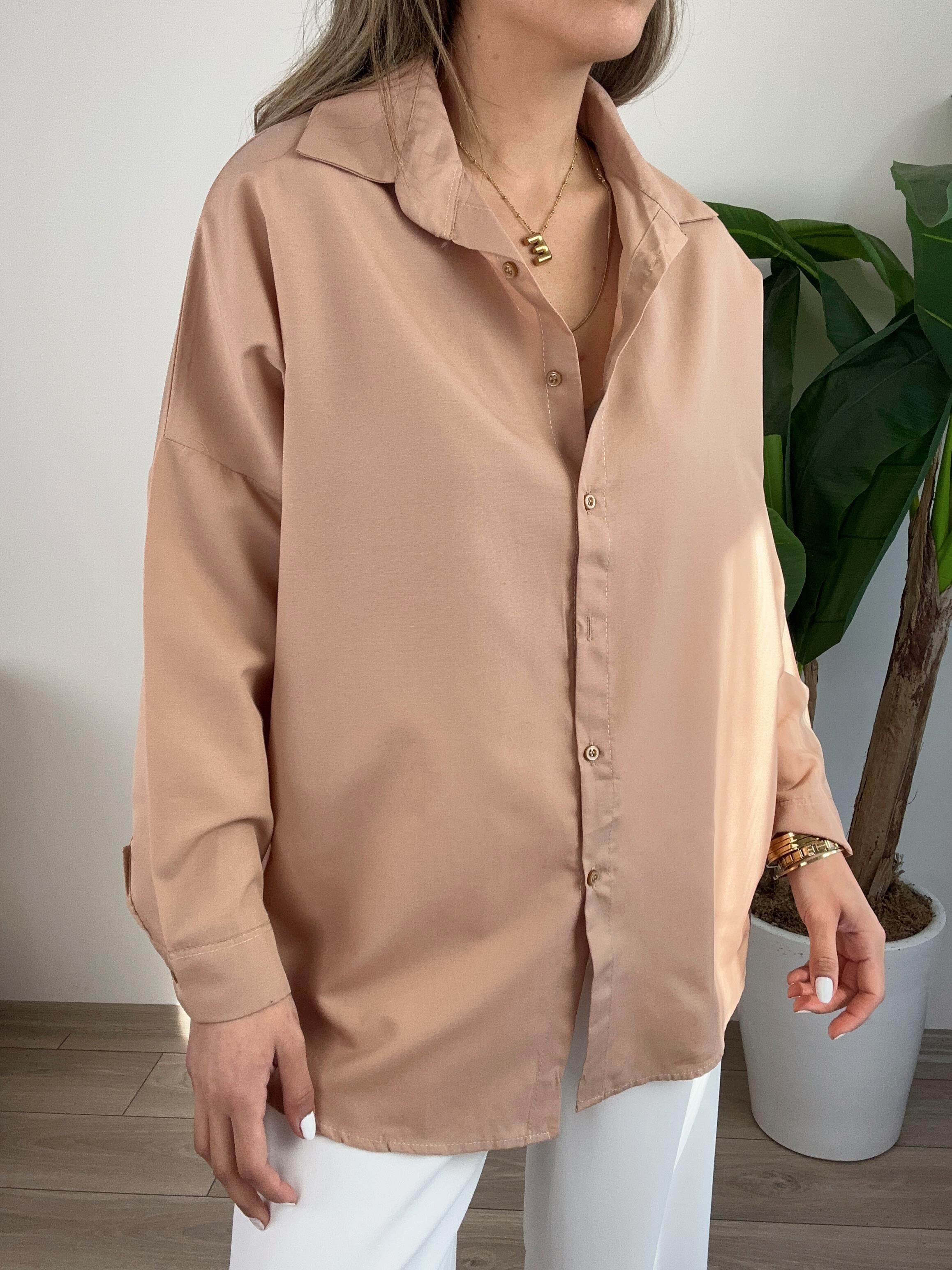 Koyu Bej Oversize Gömlek