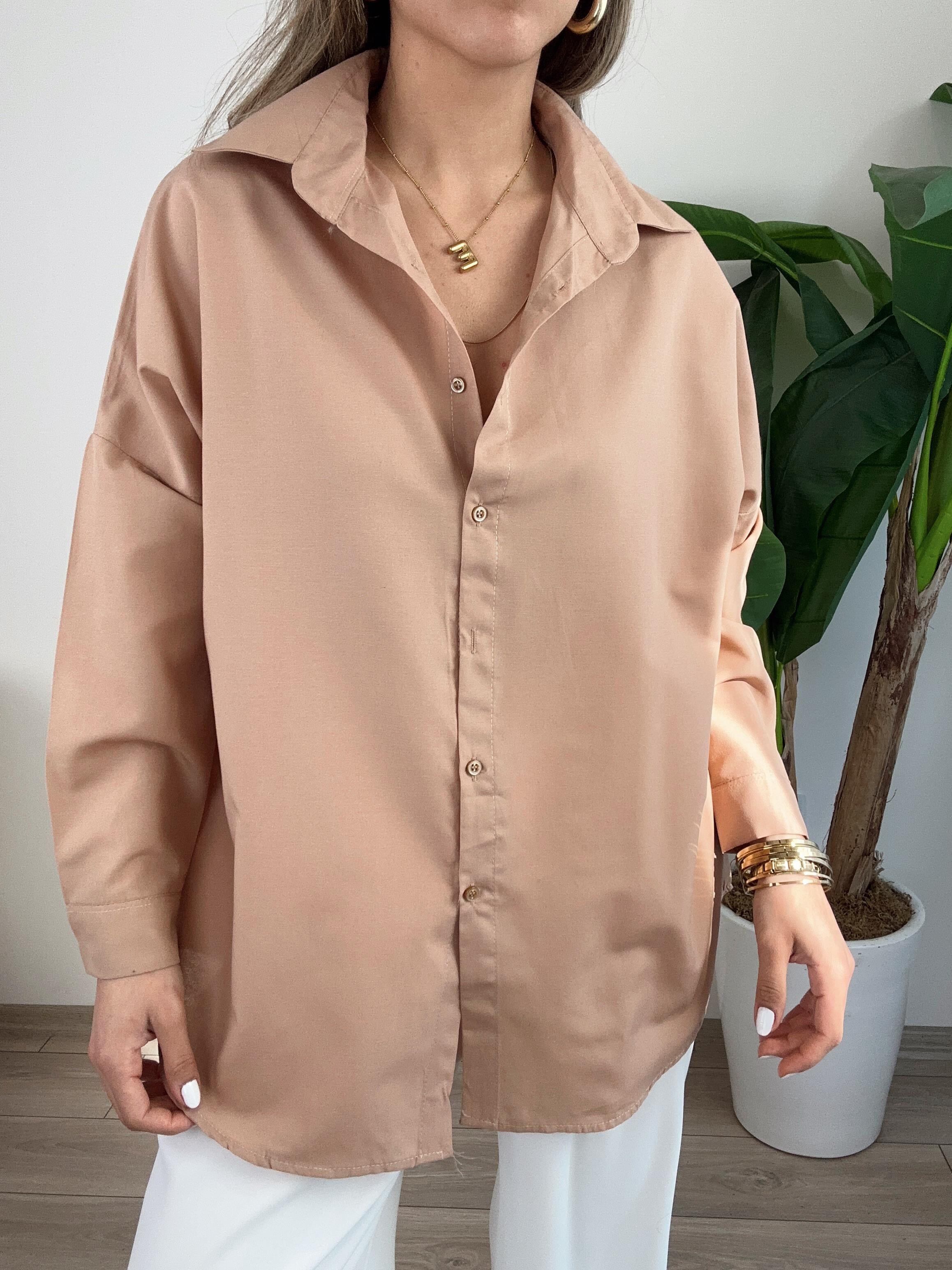 Koyu Bej Oversize Gömlek