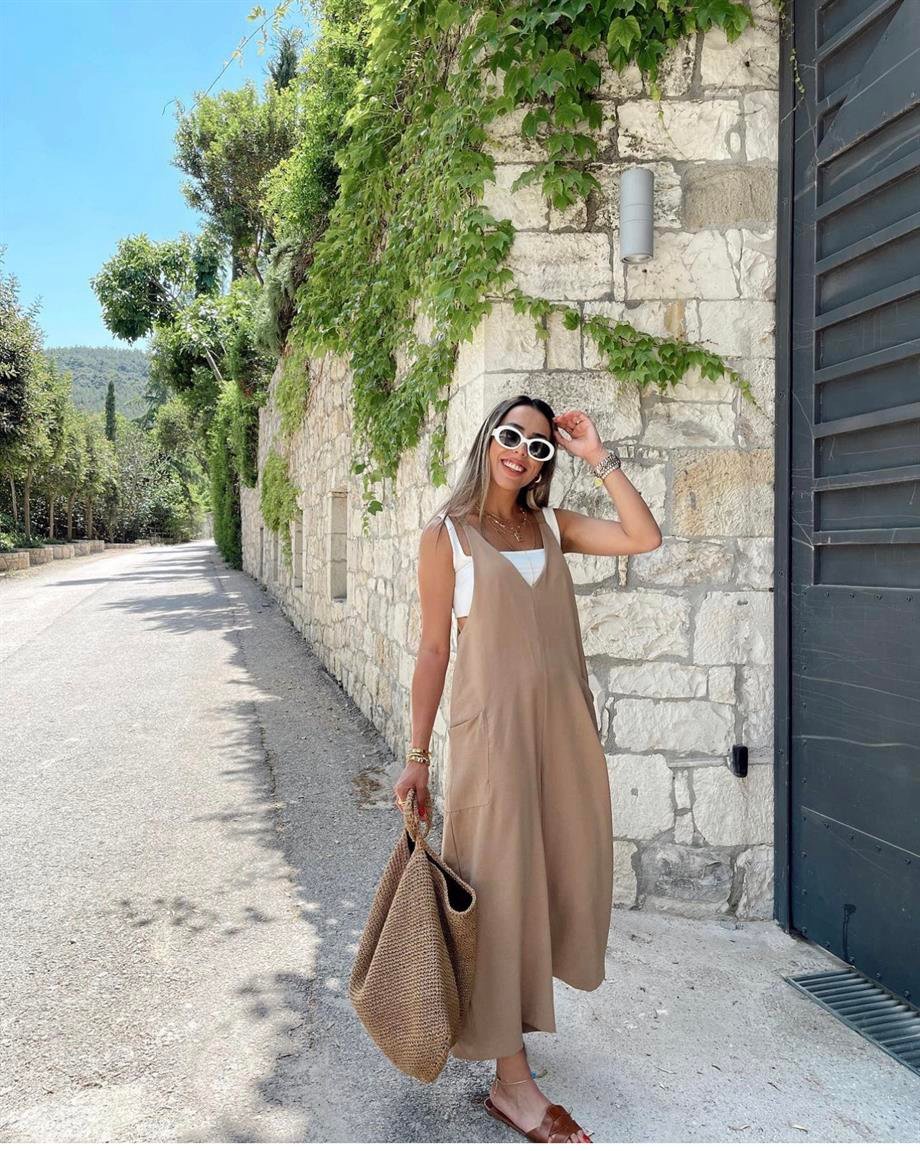 Koyu Bej Salopet Tulum