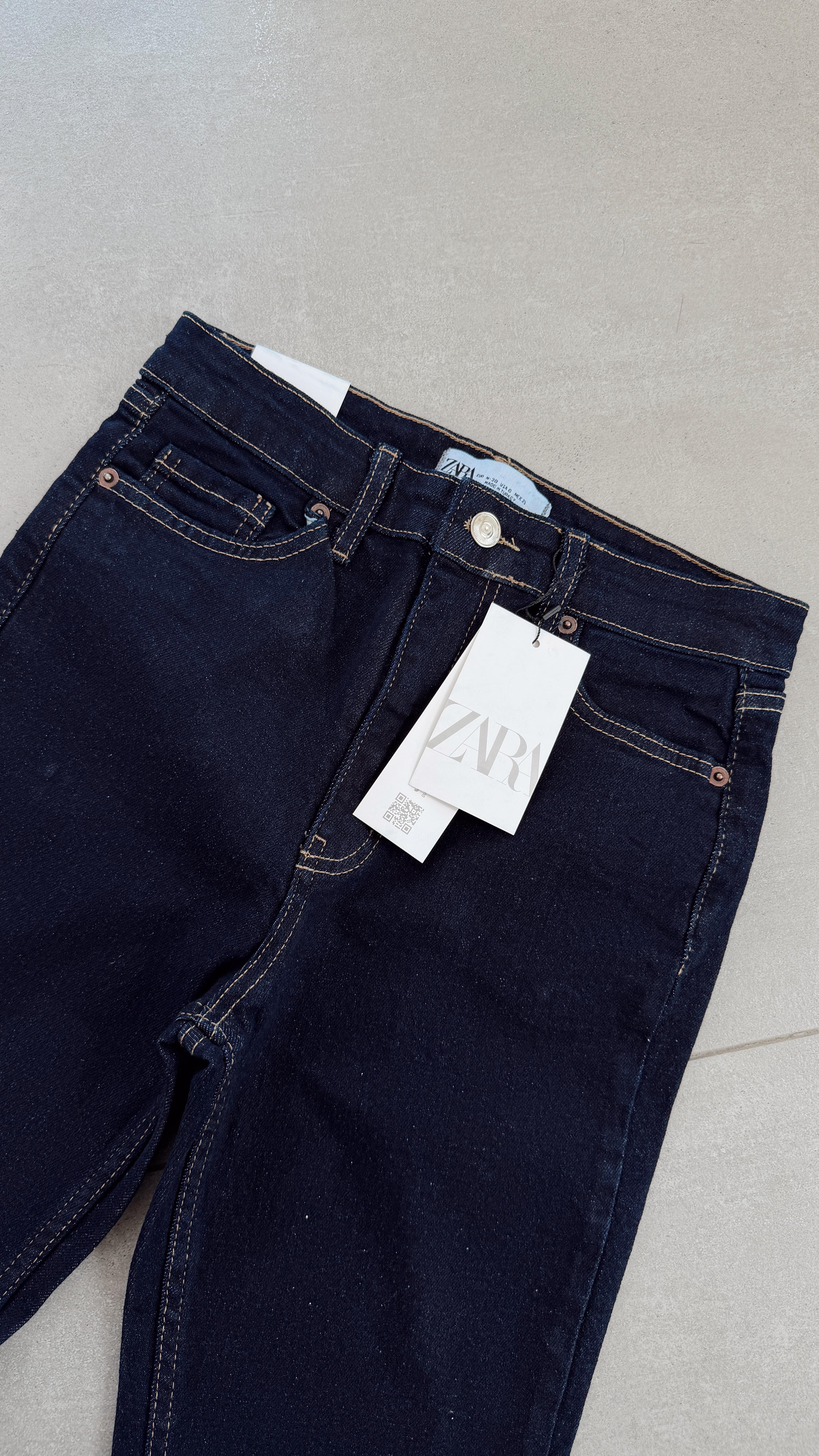 Koyu Mavi İspanyol Paça Jean