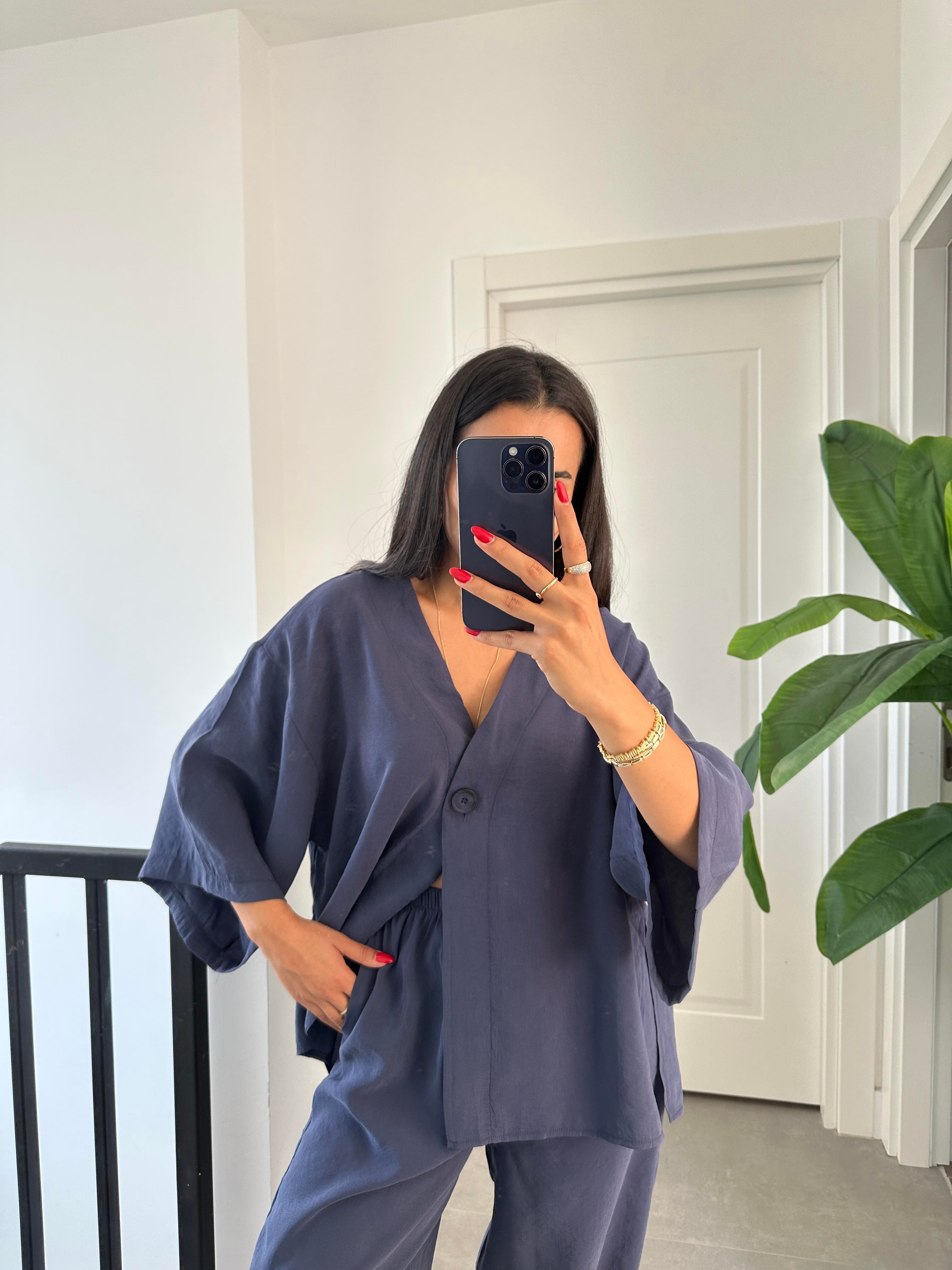 Lacivert Bluz Pantolon Takım