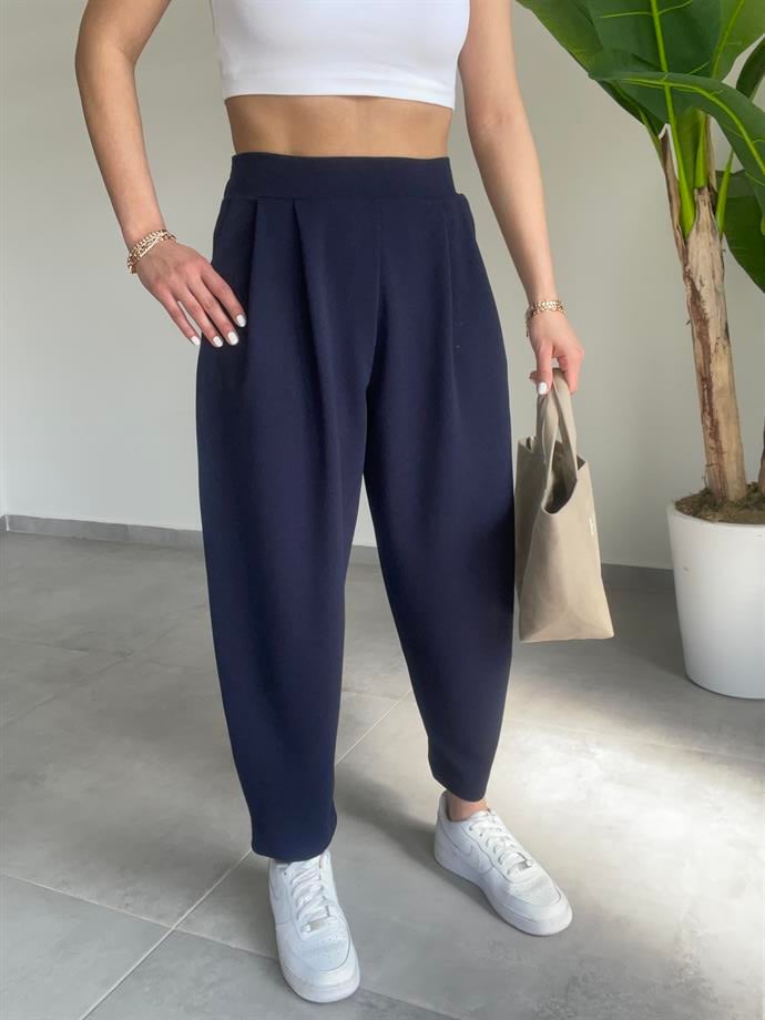 Lacivert Bombeli Pantolon