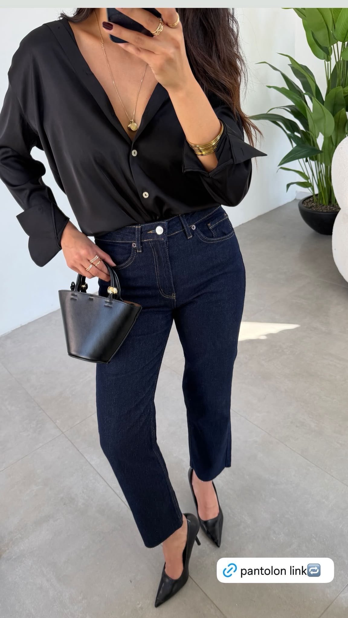 Lacivert Boyfit Kesik Paça Jean