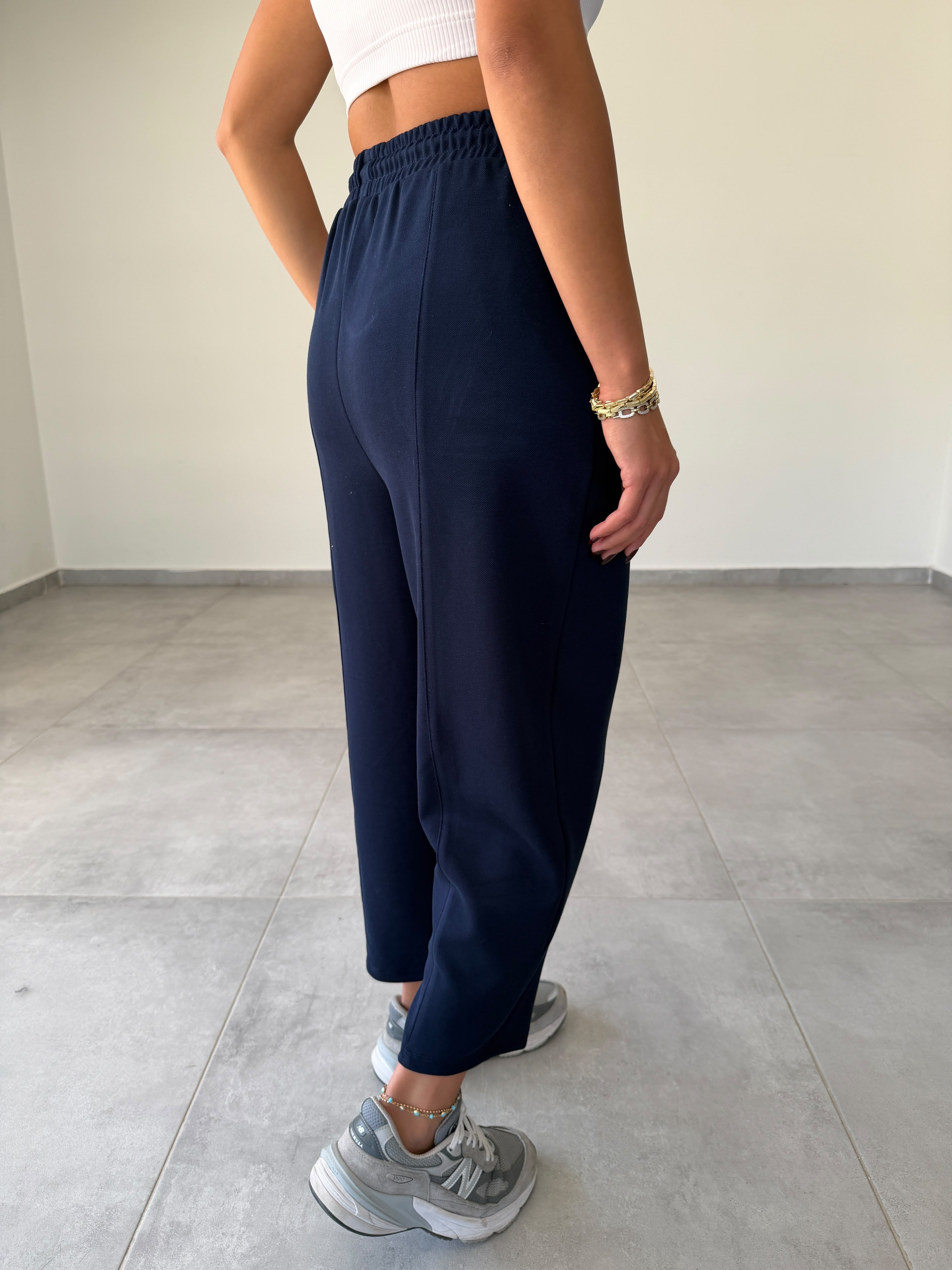 Lacivert Pike Çimalı Balon Pantolon