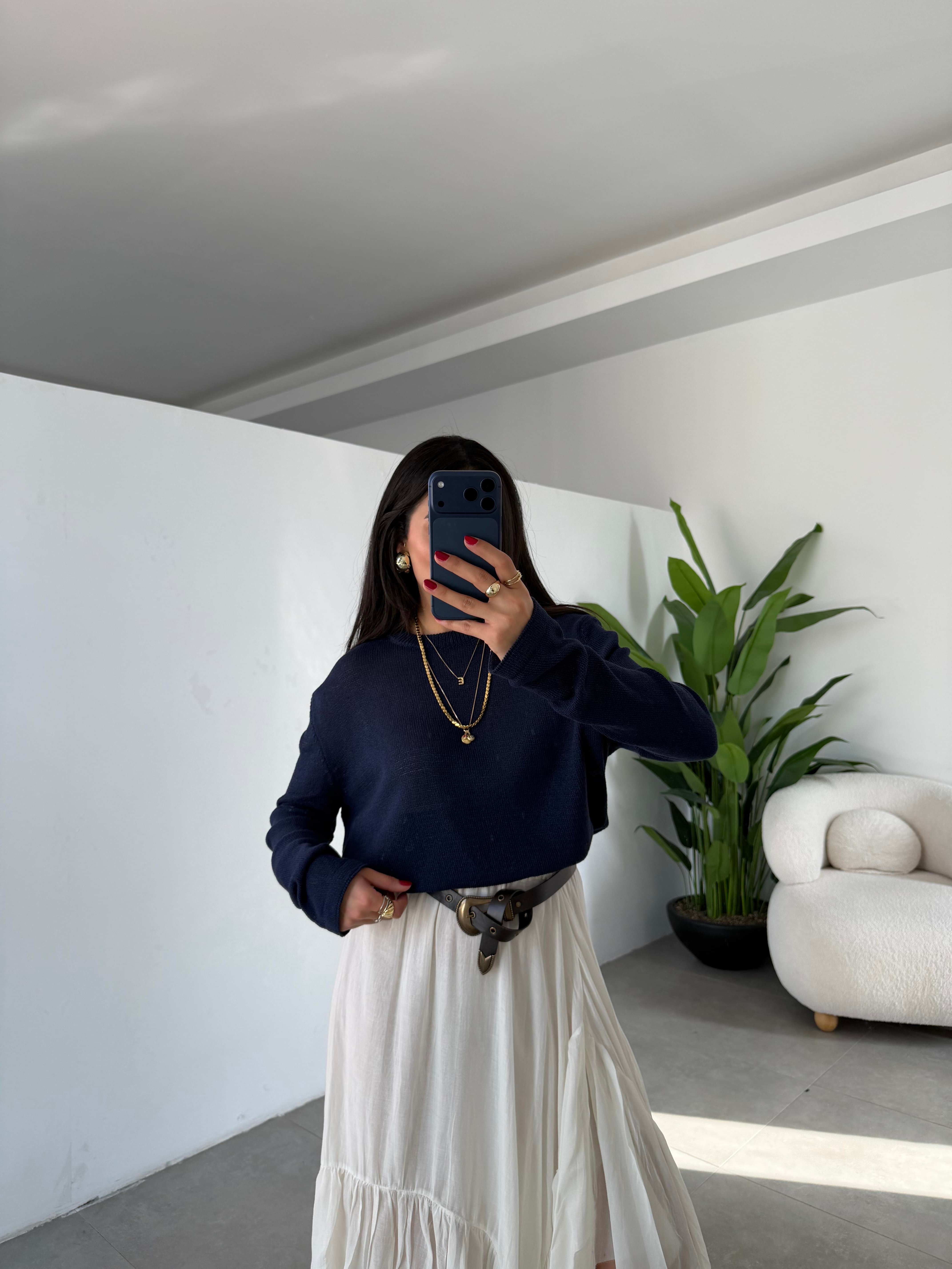 Lacivert Triko Kazak