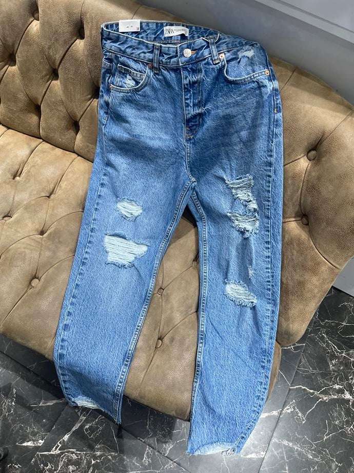 Lazer Kesim Mom Jean