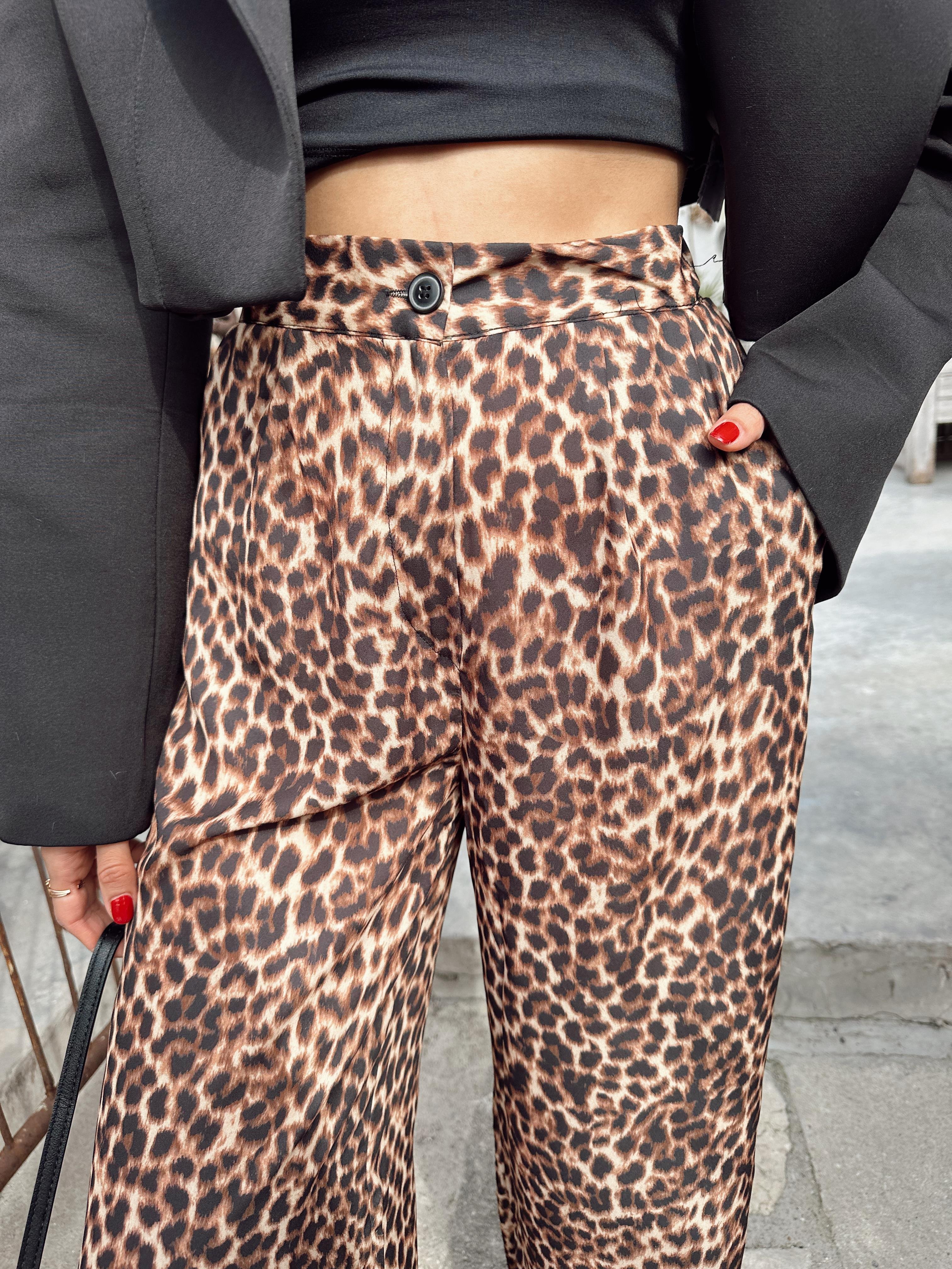 Leopar Desen Pantolon