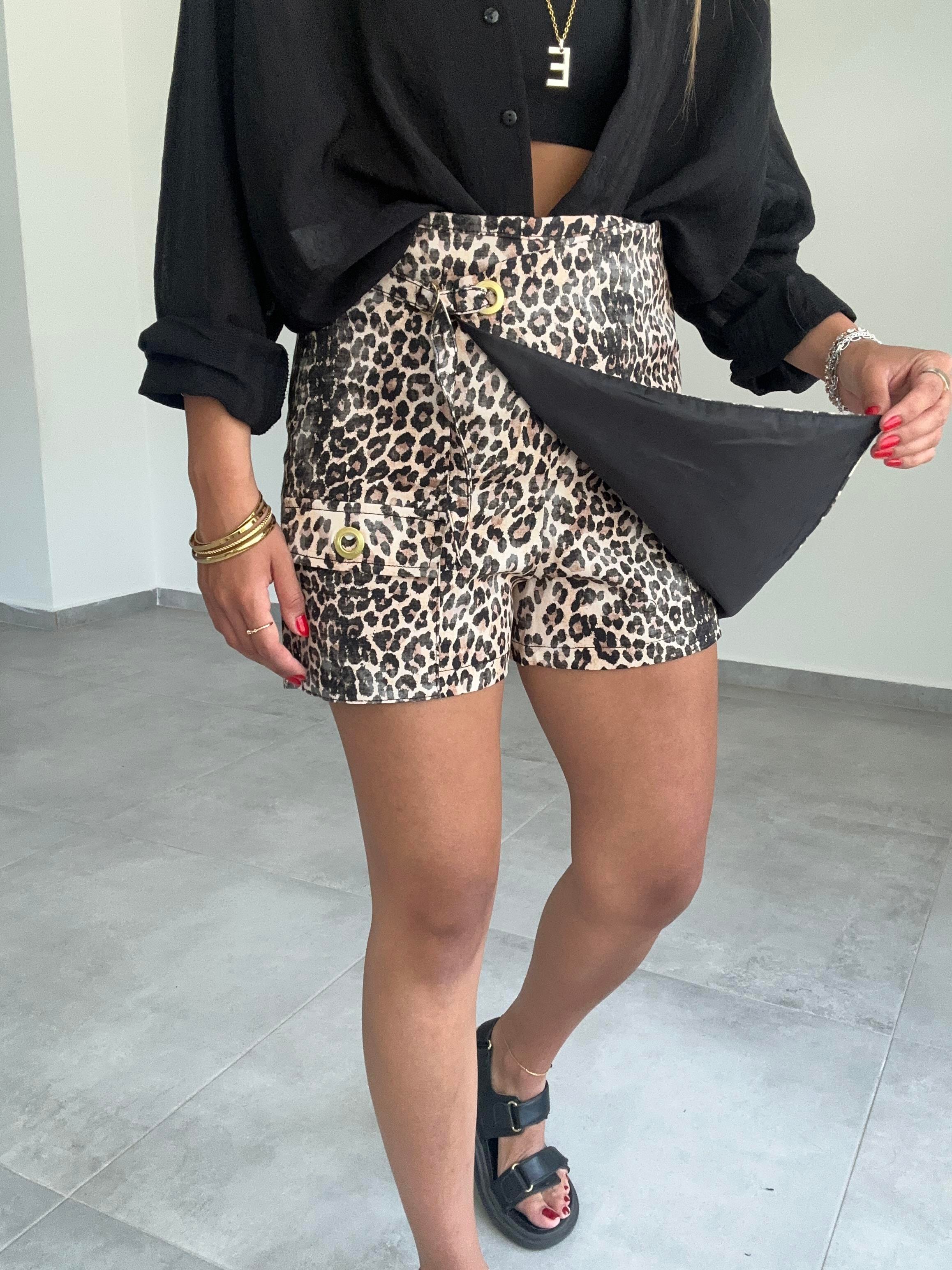 Leopar Şort Etek