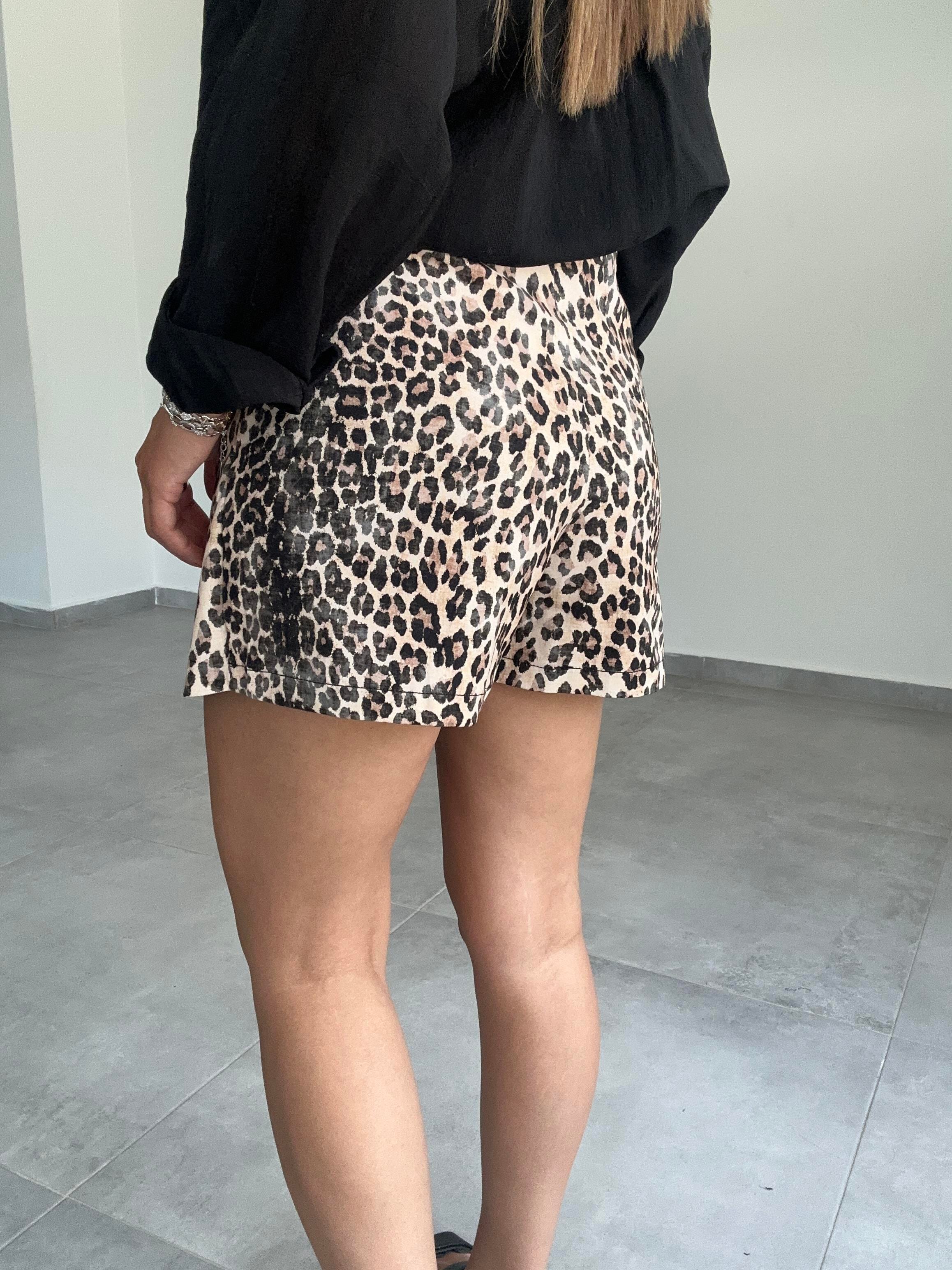 Leopar Şort Etek