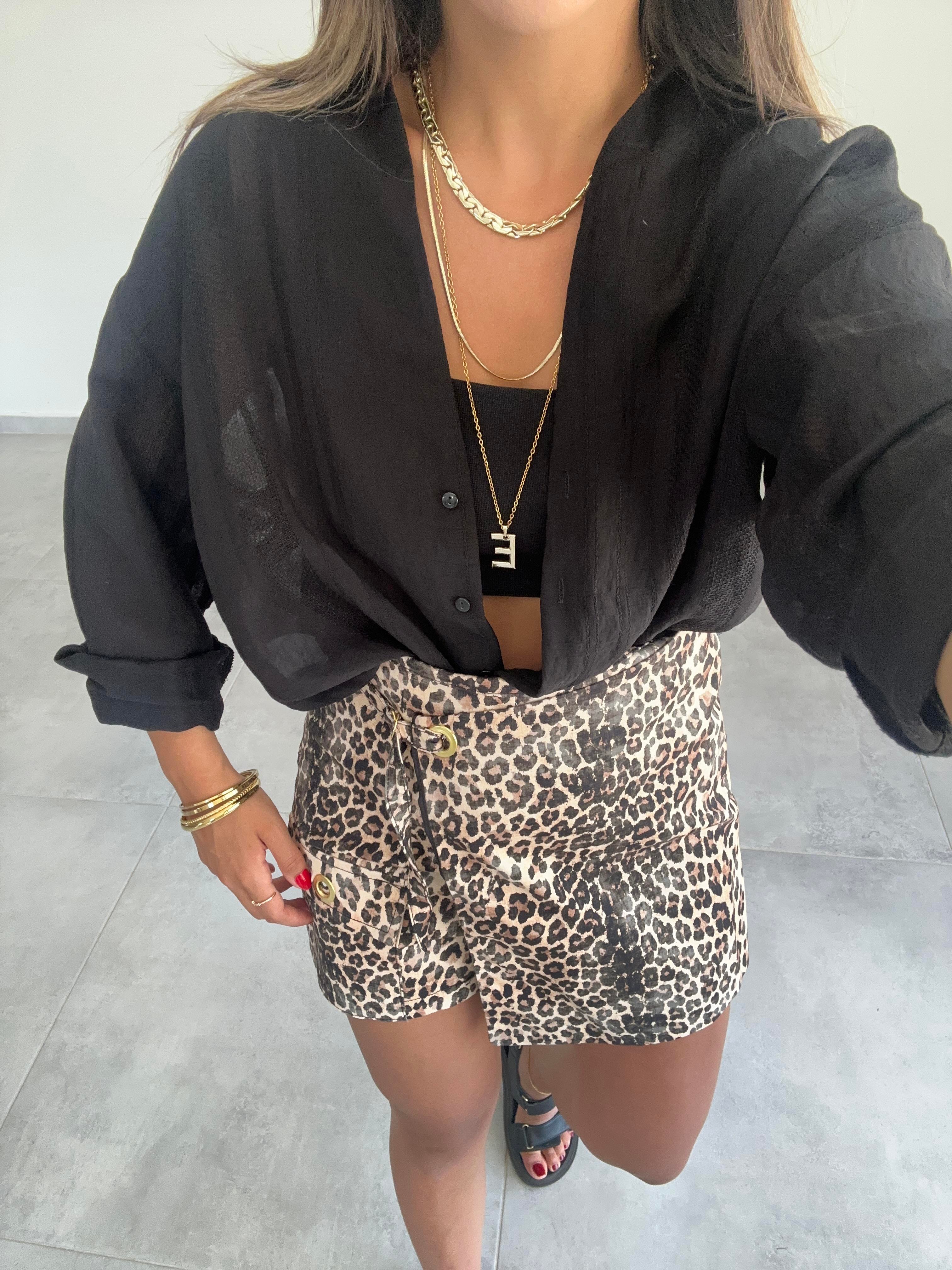 Leopar Şort Etek