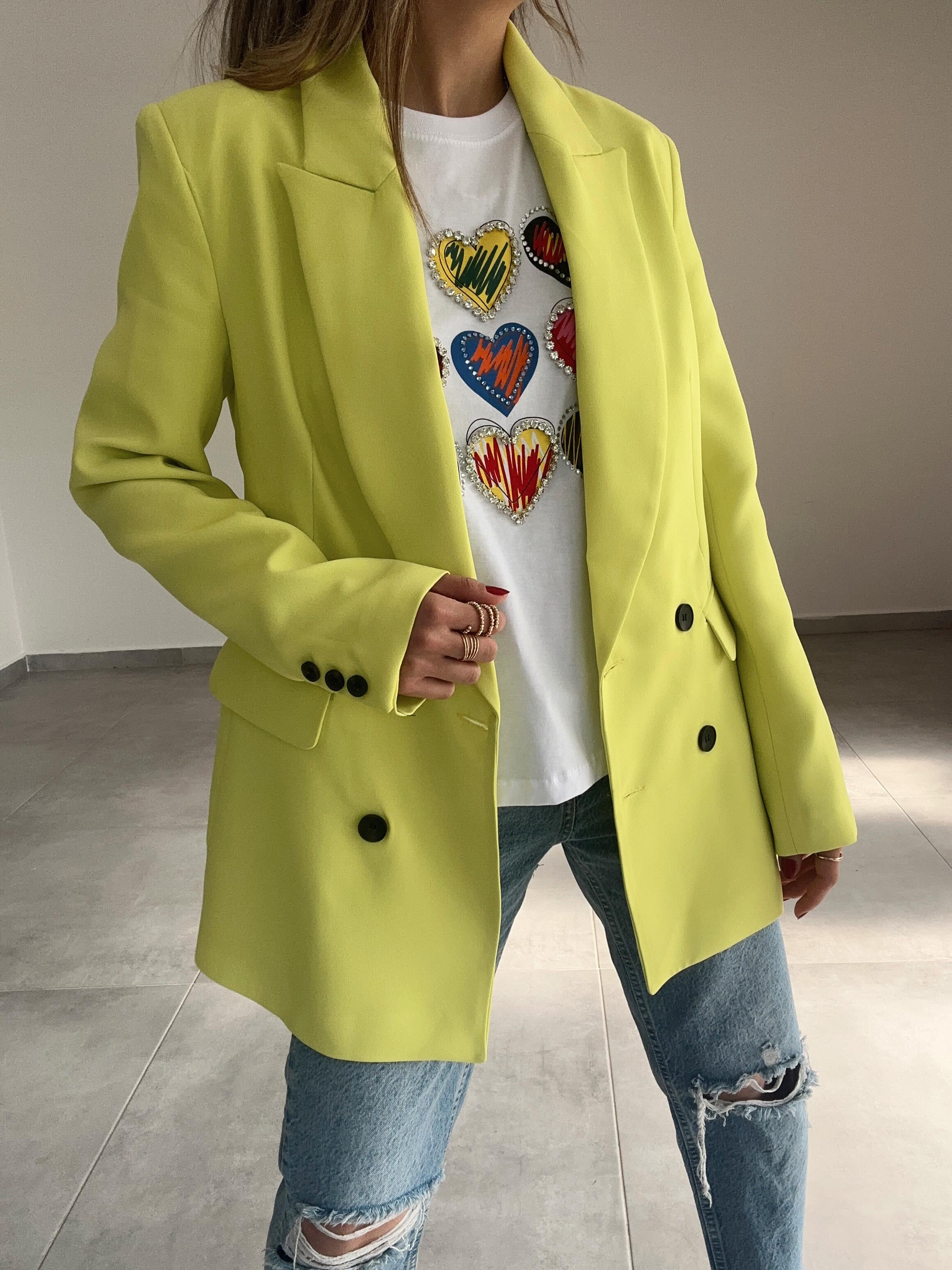Lime Blazer Ceket