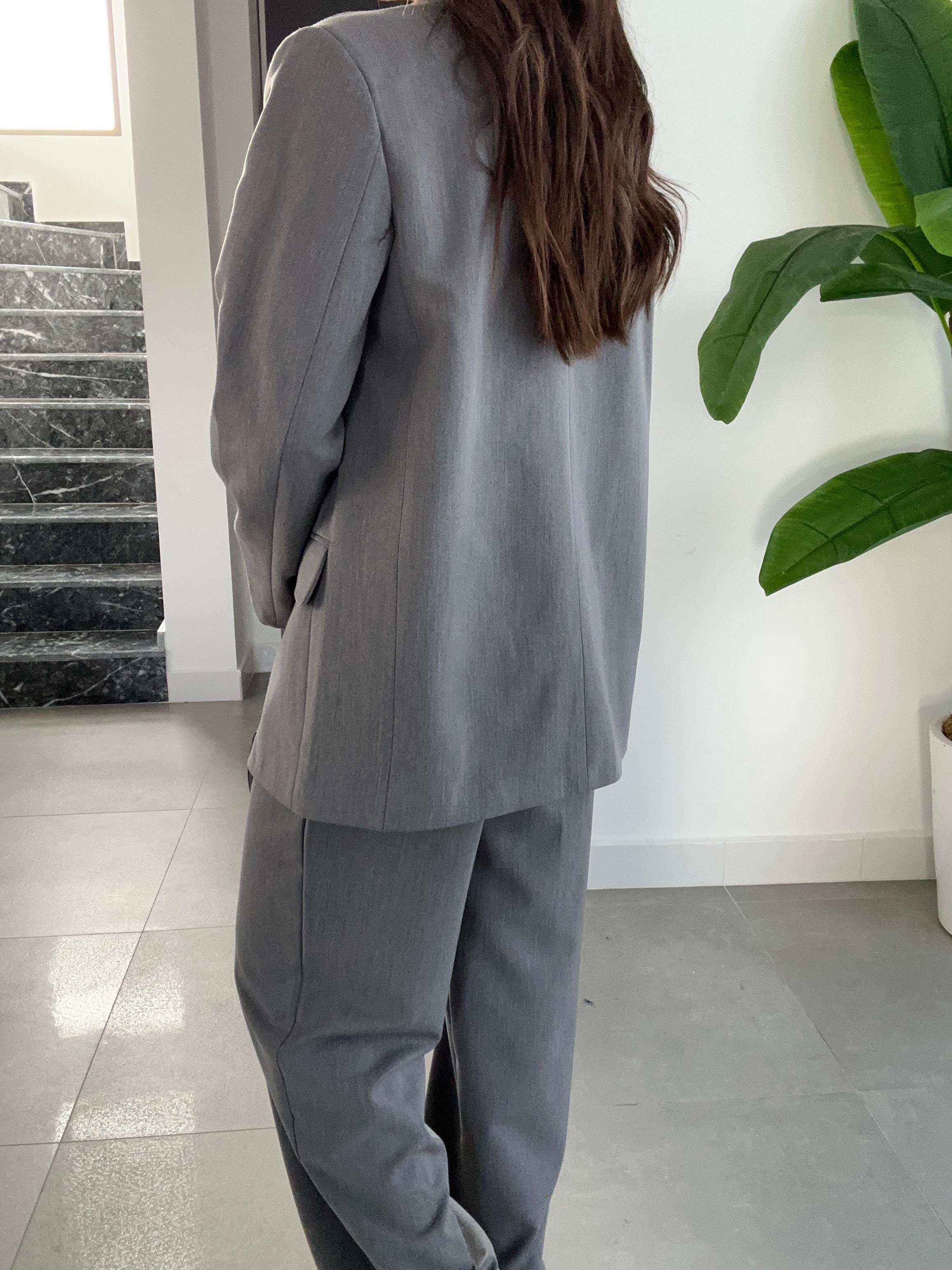 M-D Antrasit Vatkalı Blazer