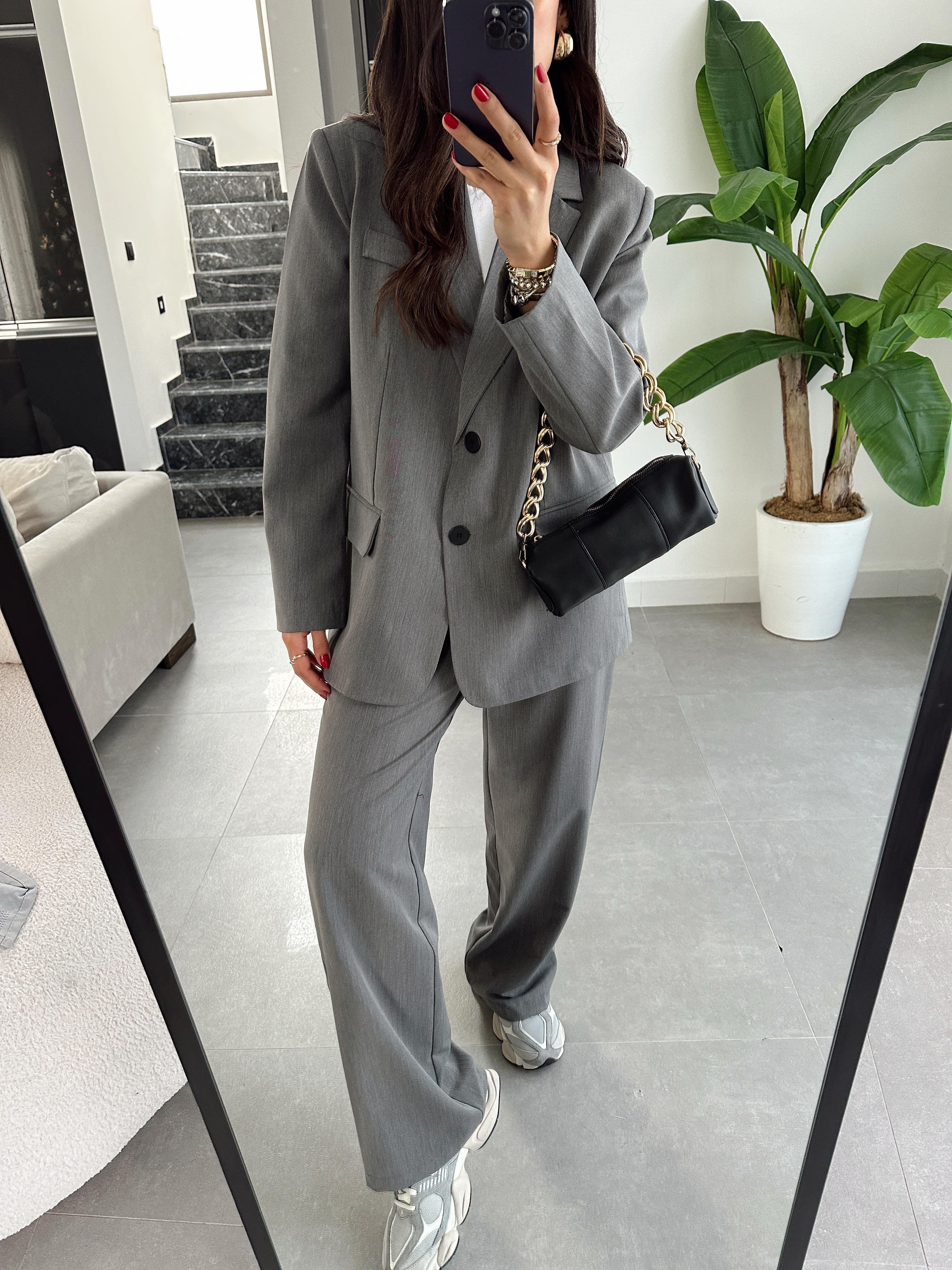 M-D Antrasit Vatkalı Blazer