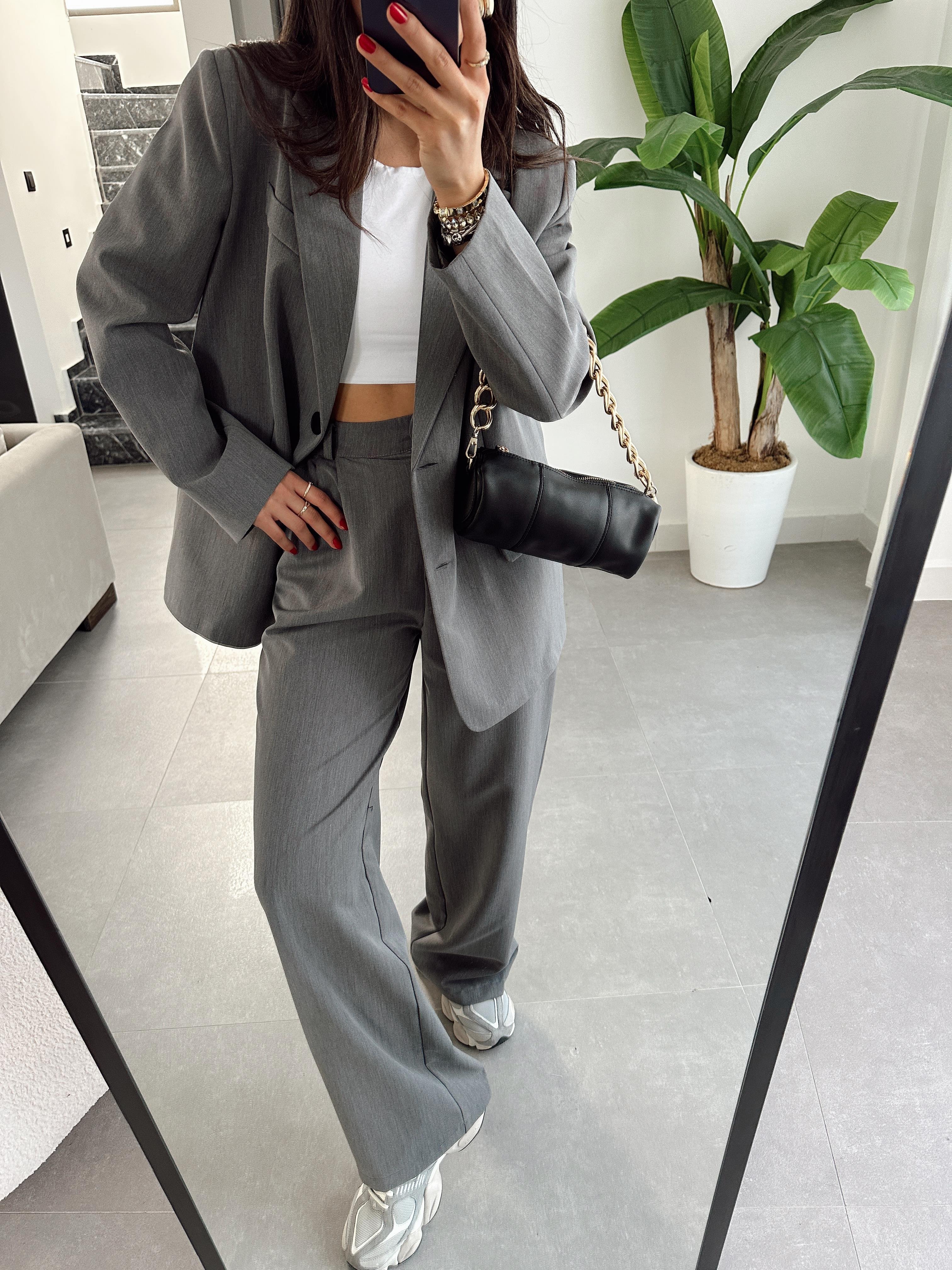 M-D Antrasit Vatkalı Blazer