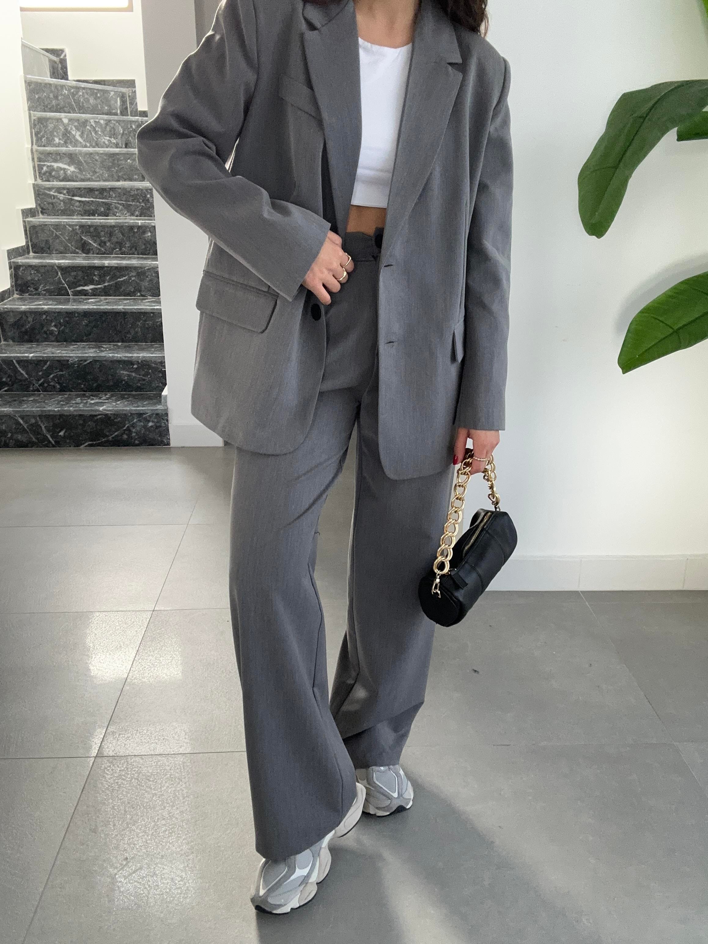 M-D Antrasit Vatkalı Blazer