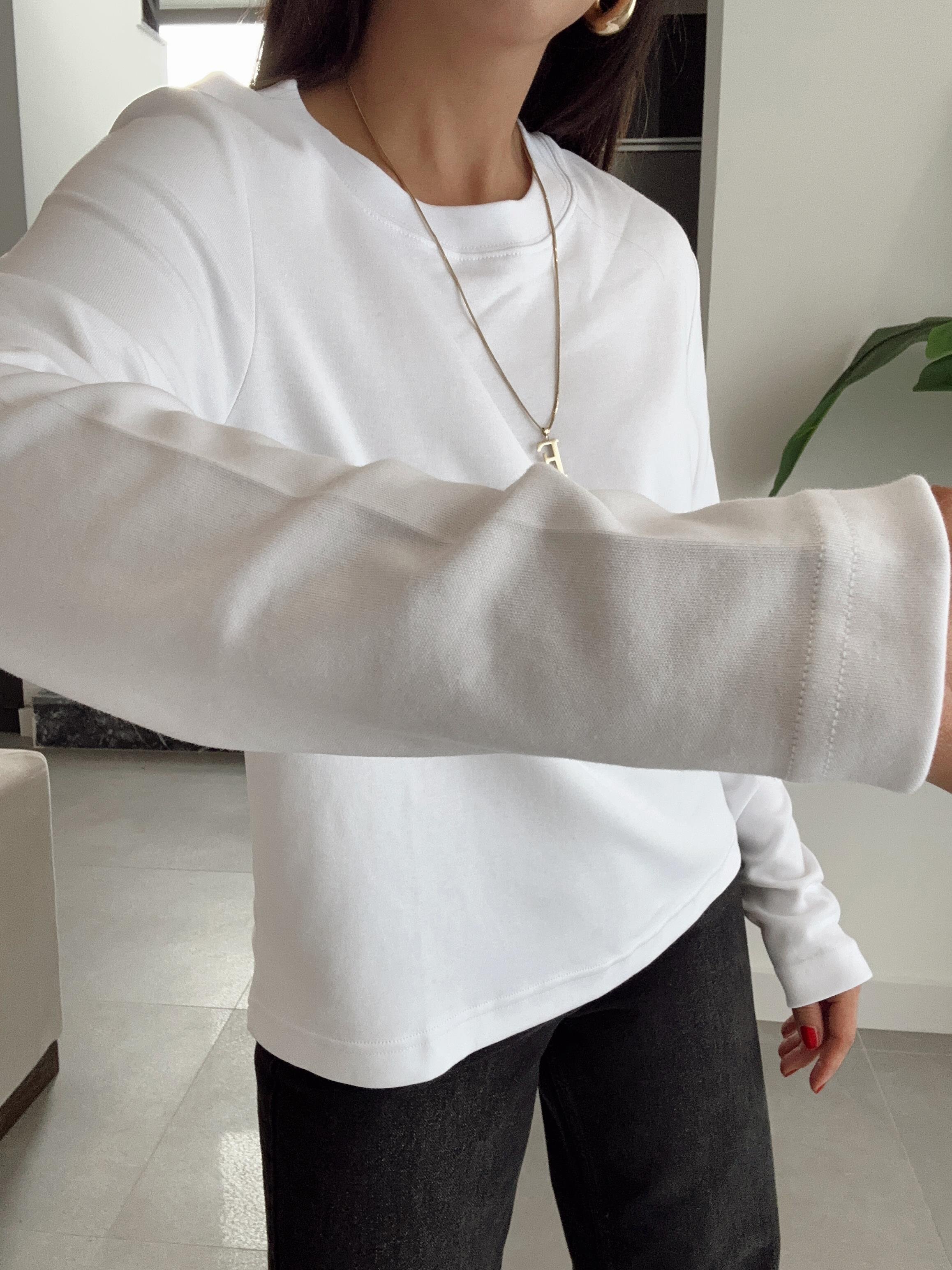 M-D Beyaz Uzun Kol Basic