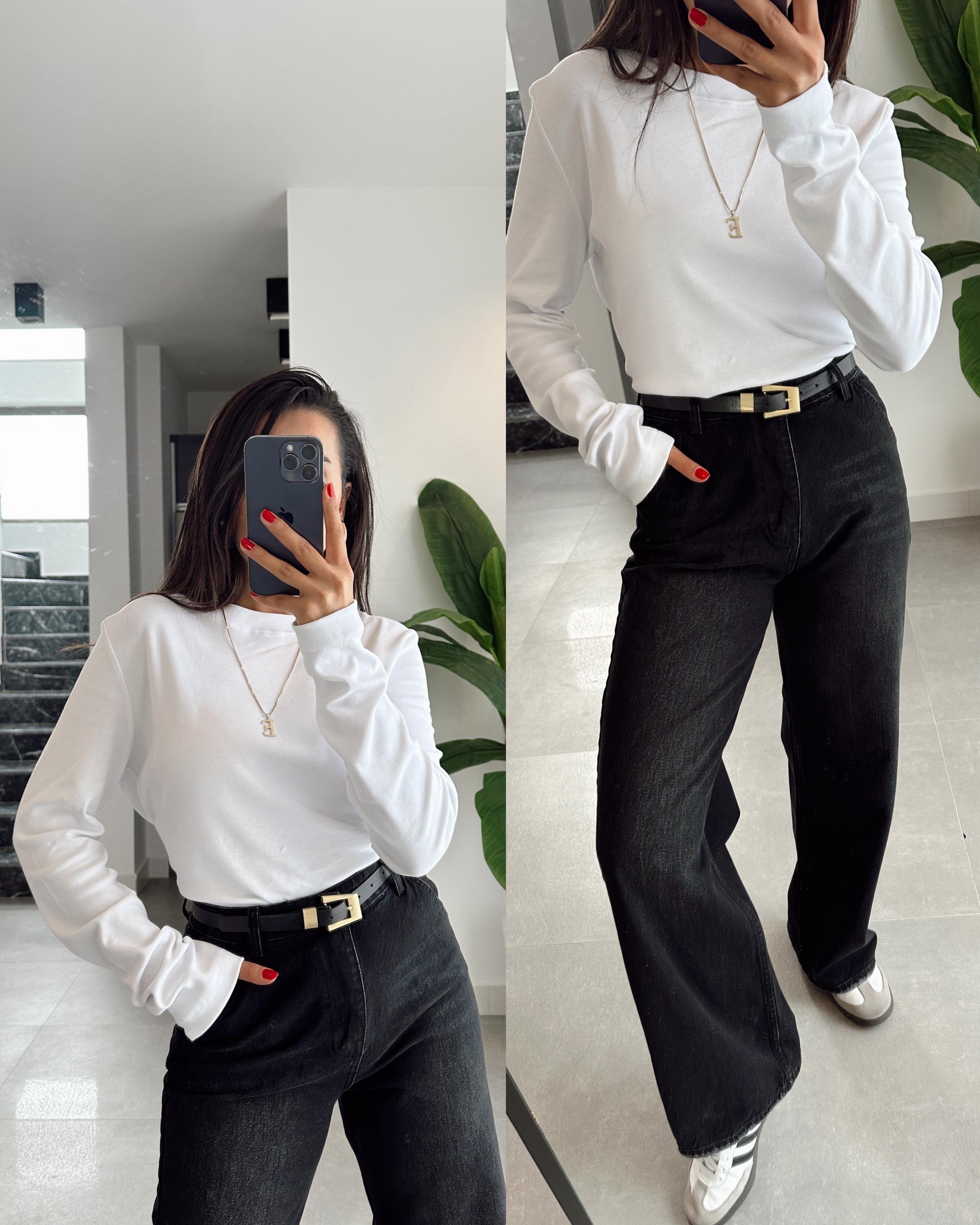 M-D Beyaz Uzun Kol Basic