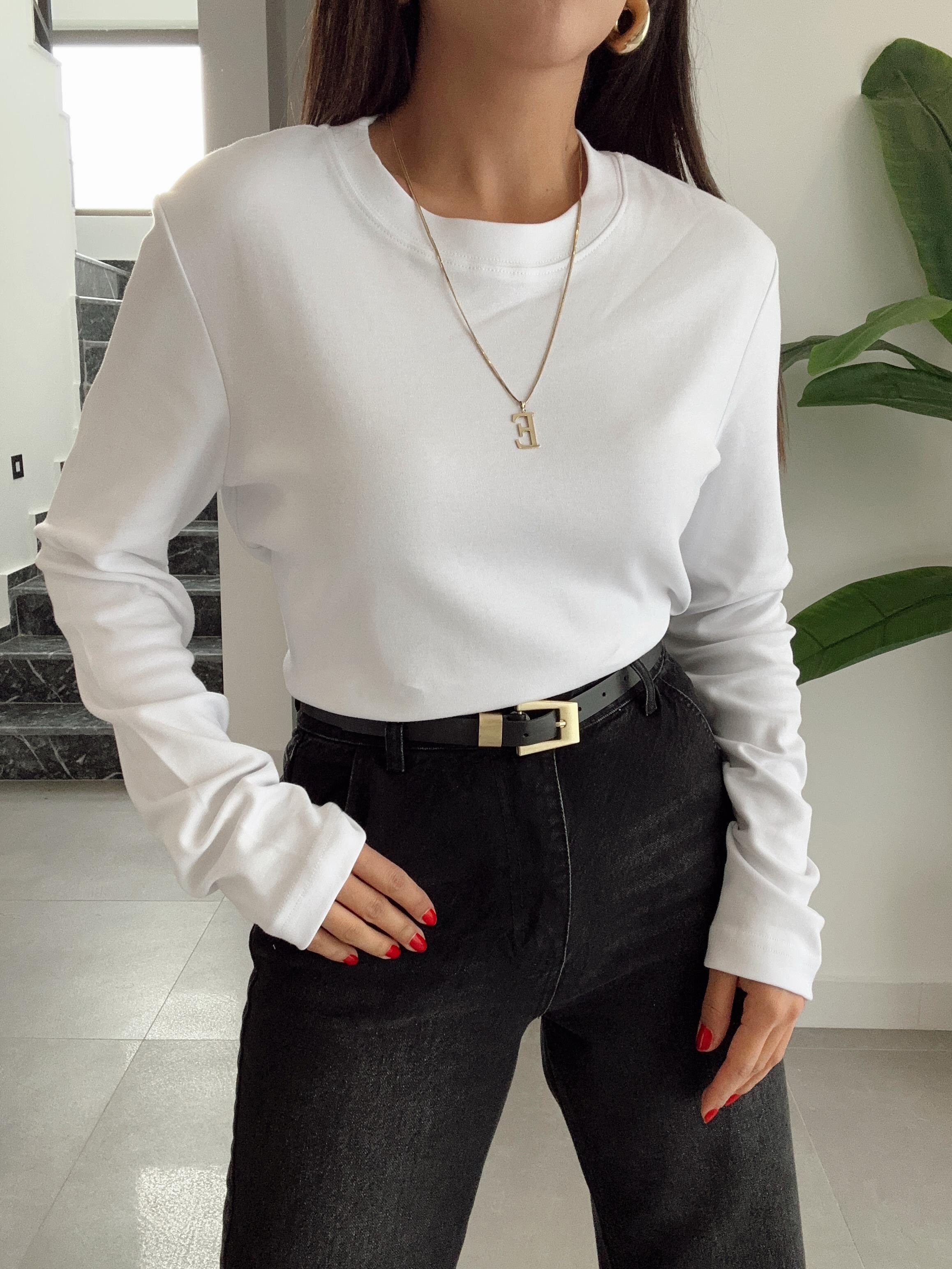 M-D Beyaz Uzun Kol Basic