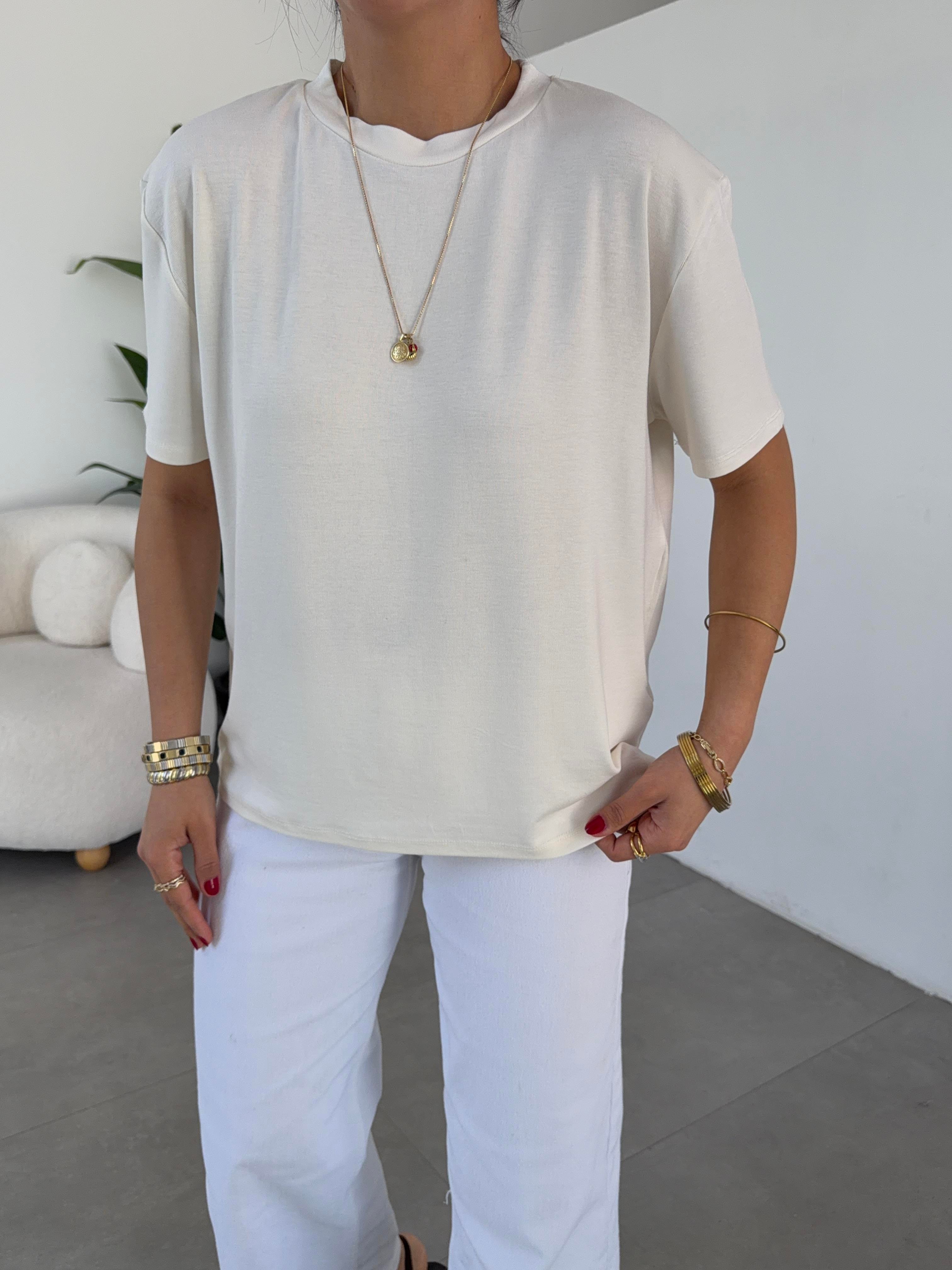 M-D Ekru İnterlok Bisiklet Yaka Basic