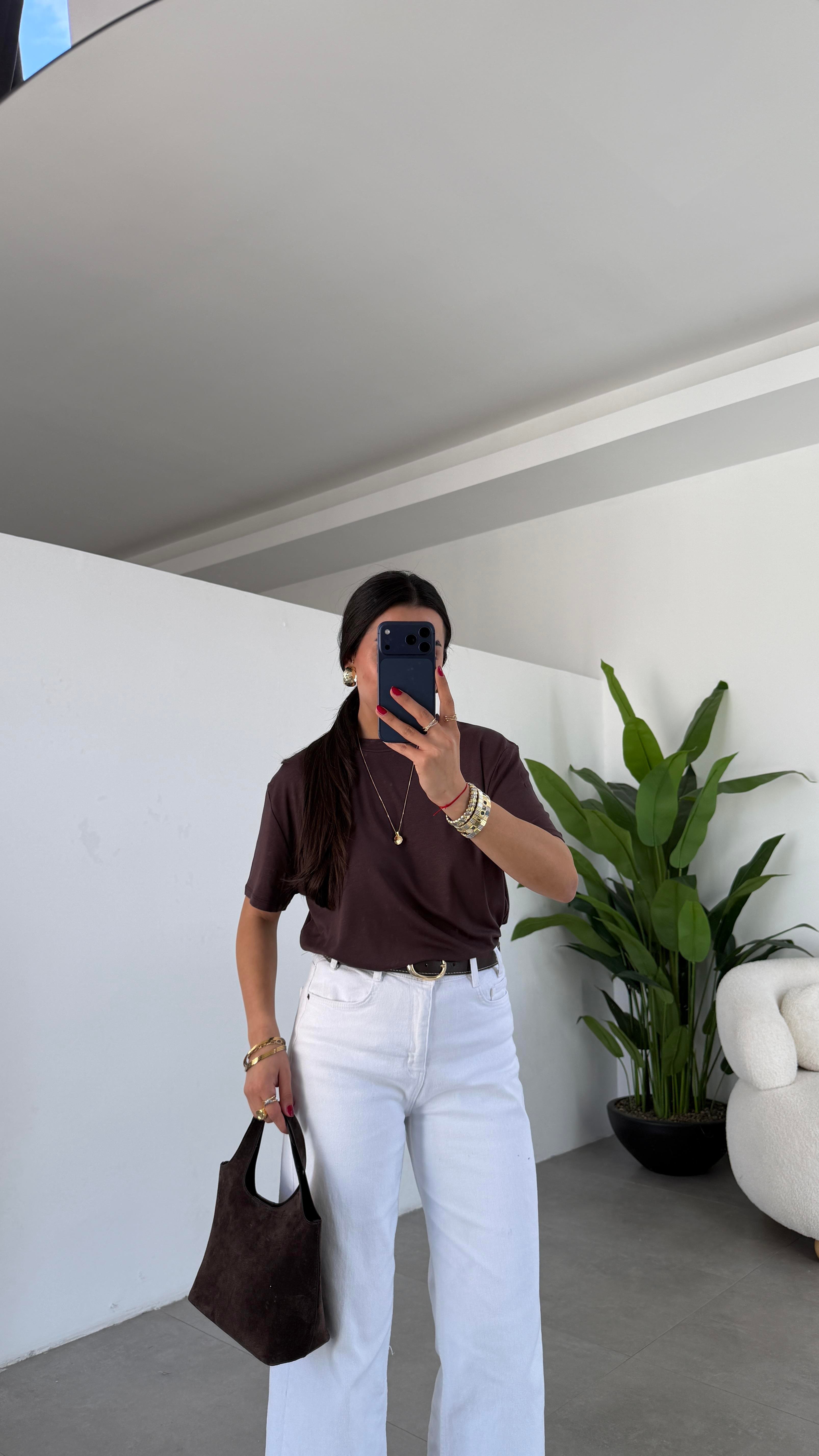 M-D Kahve İnterlok Bisiklet Yaka Basic