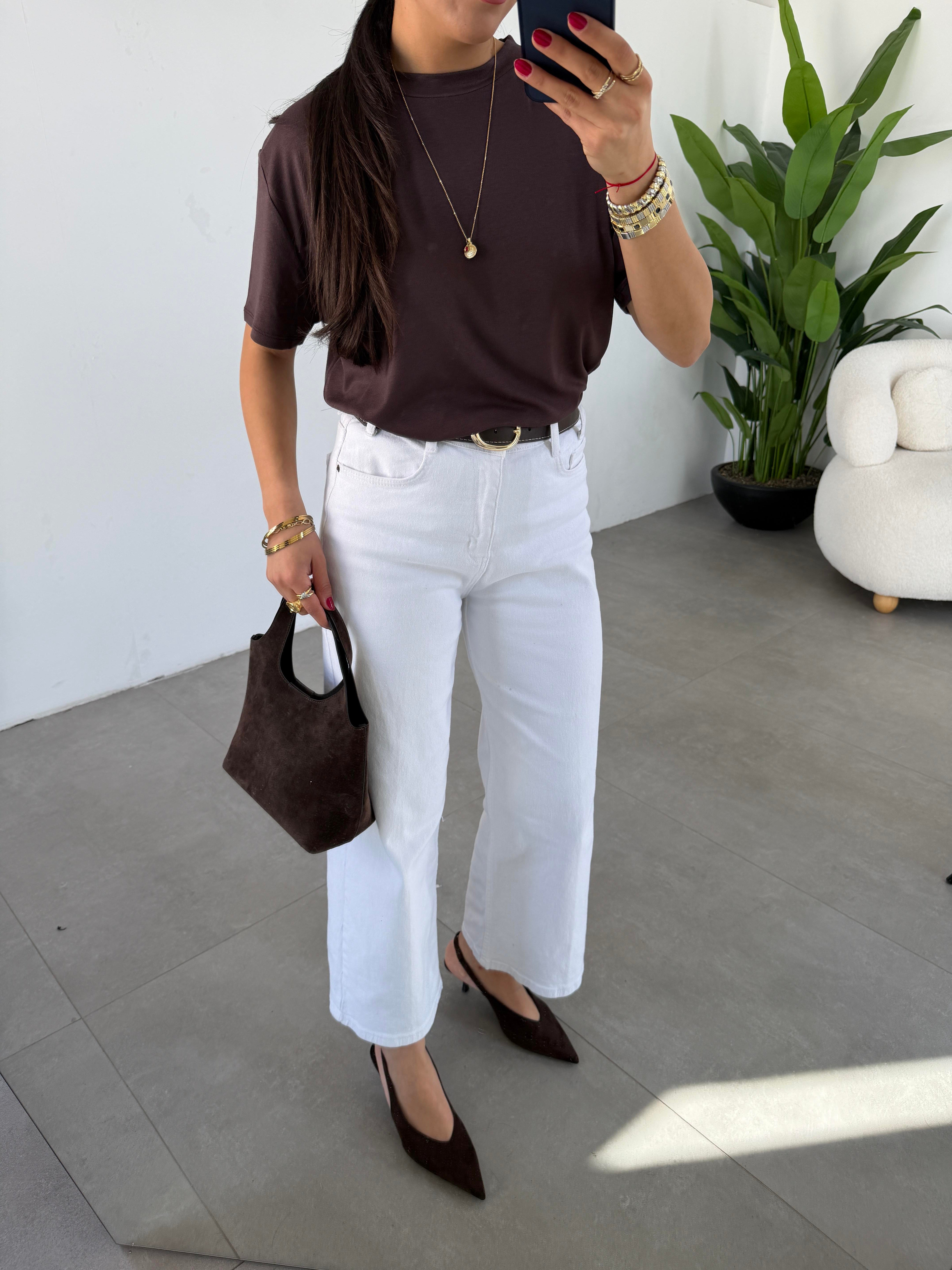 M-D Kahve İnterlok Bisiklet Yaka Basic