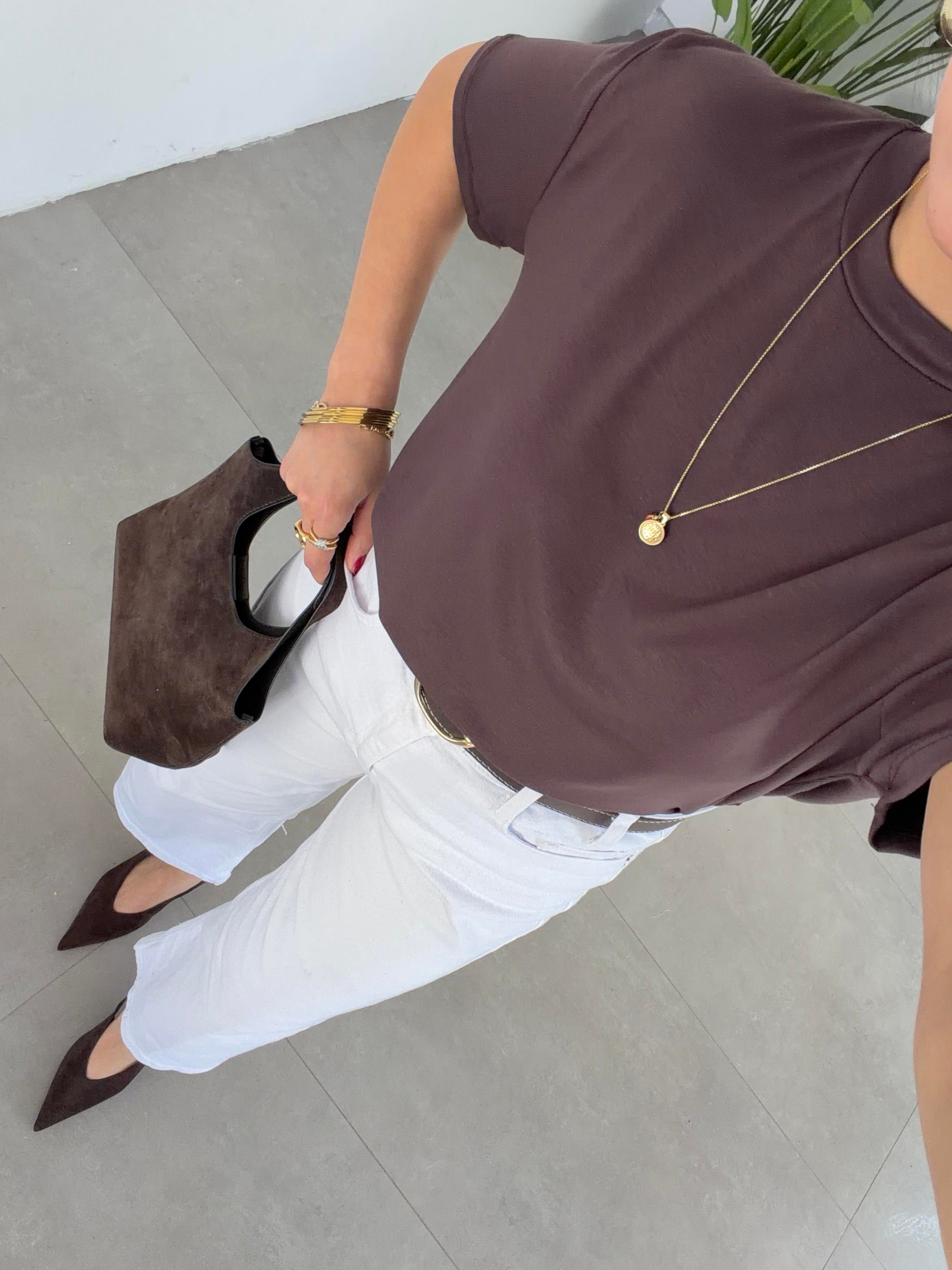 M-D Kahve İnterlok Bisiklet Yaka Basic