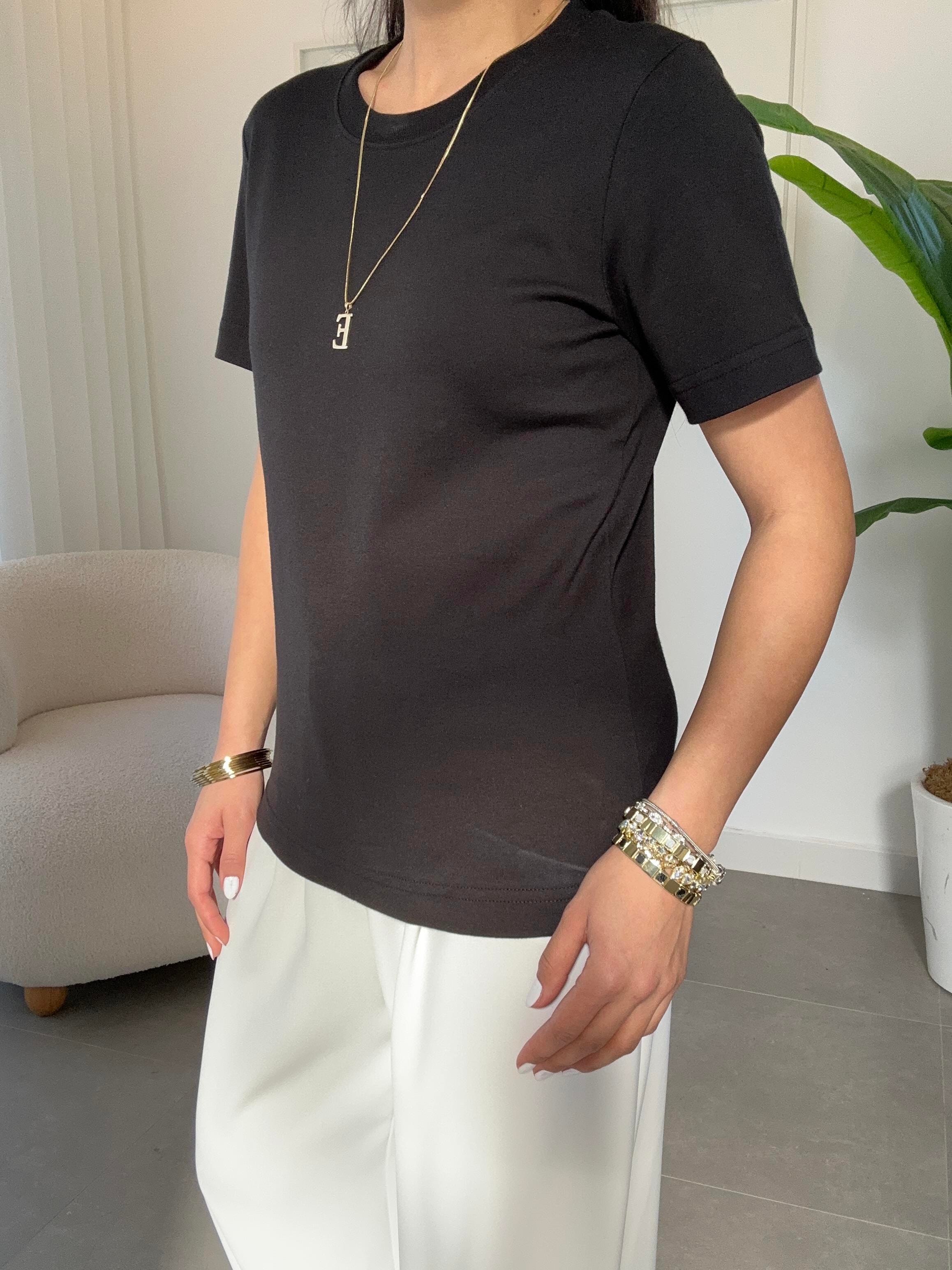 M-D Siyah Basic Tshirt