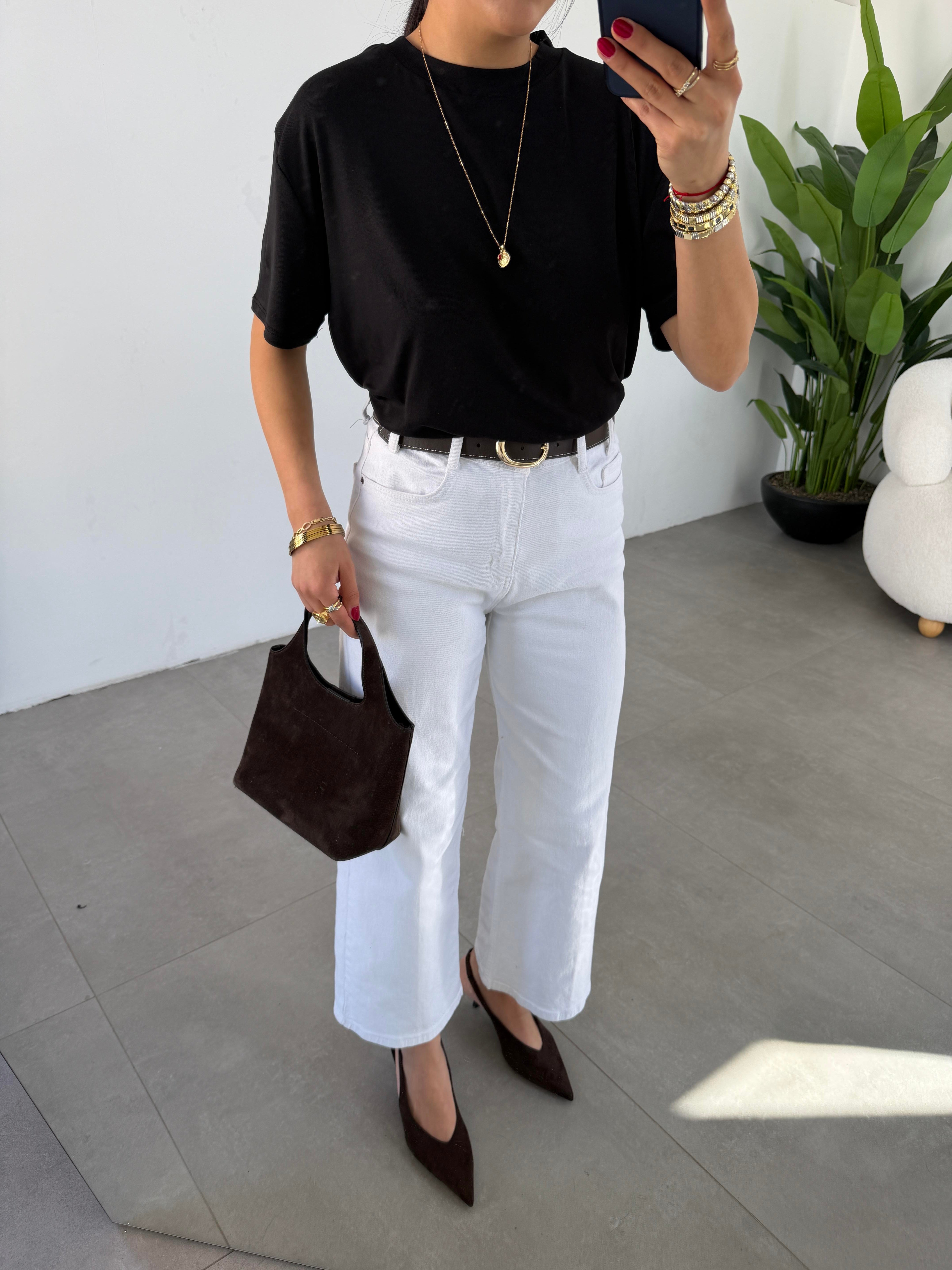 M-D Siyah İnterlok Bisiklet Yaka Basic