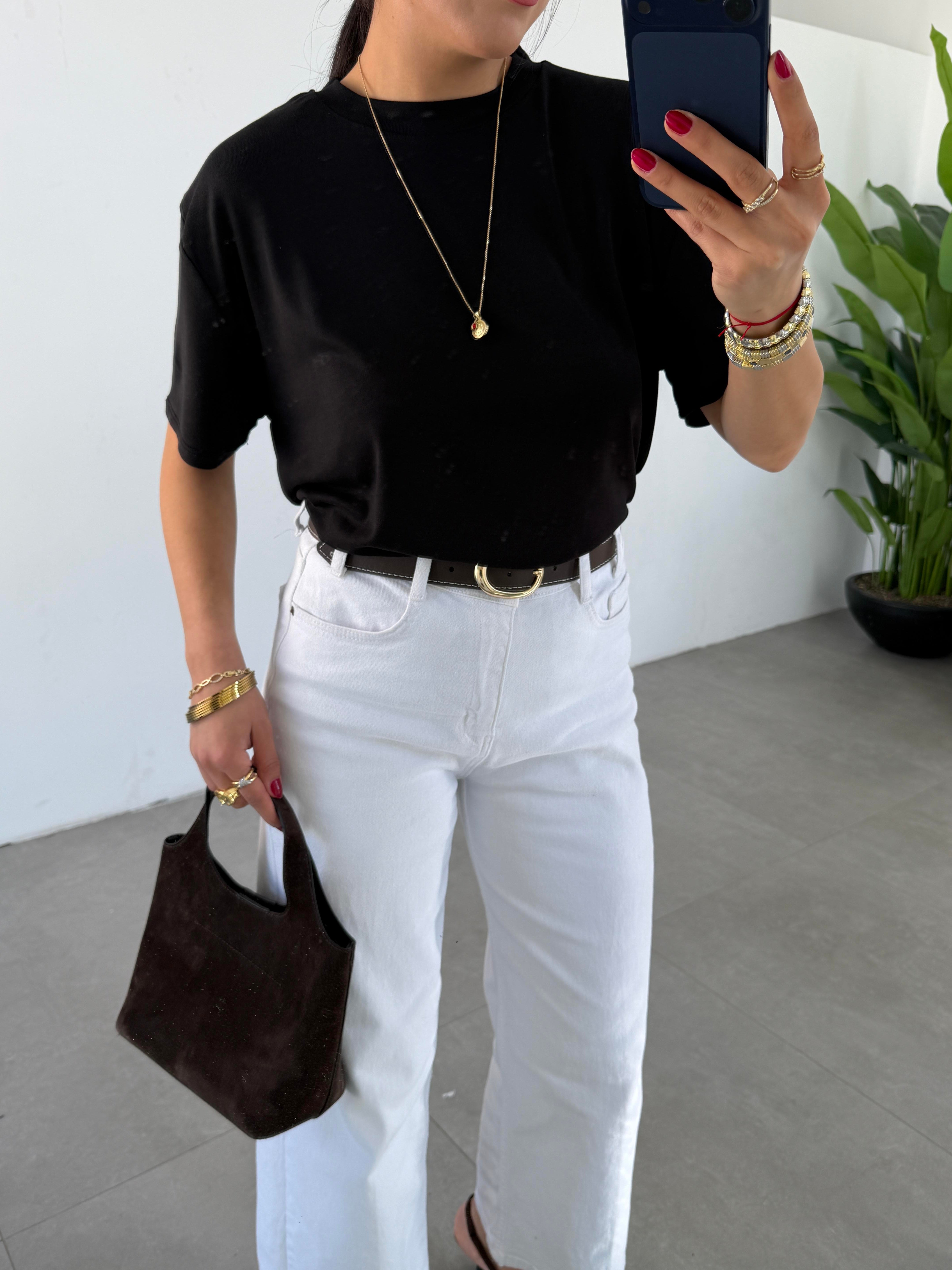 M-D Siyah İnterlok Bisiklet Yaka Basic