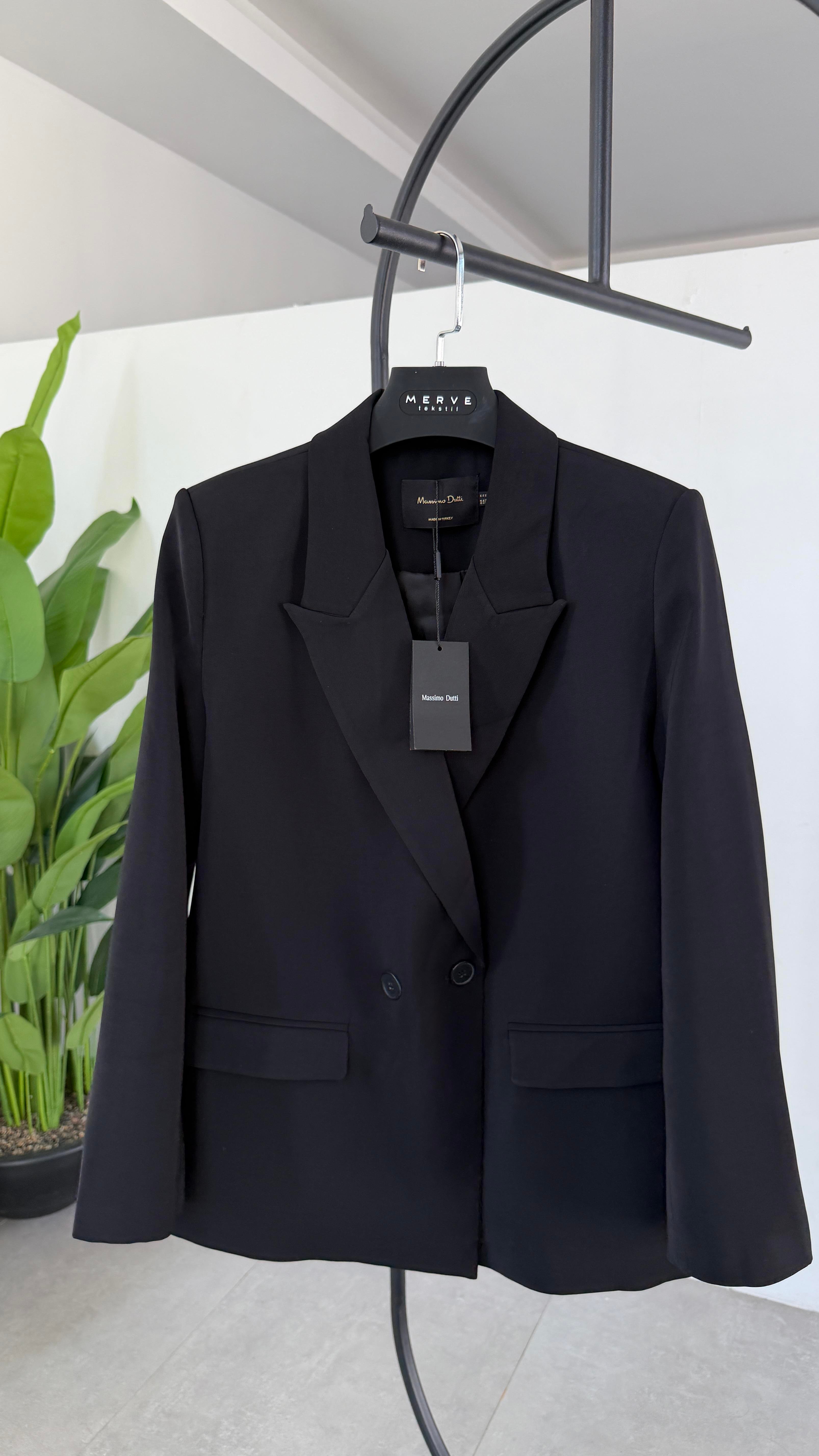 M-D Siyah Tensel Blazer Ceket