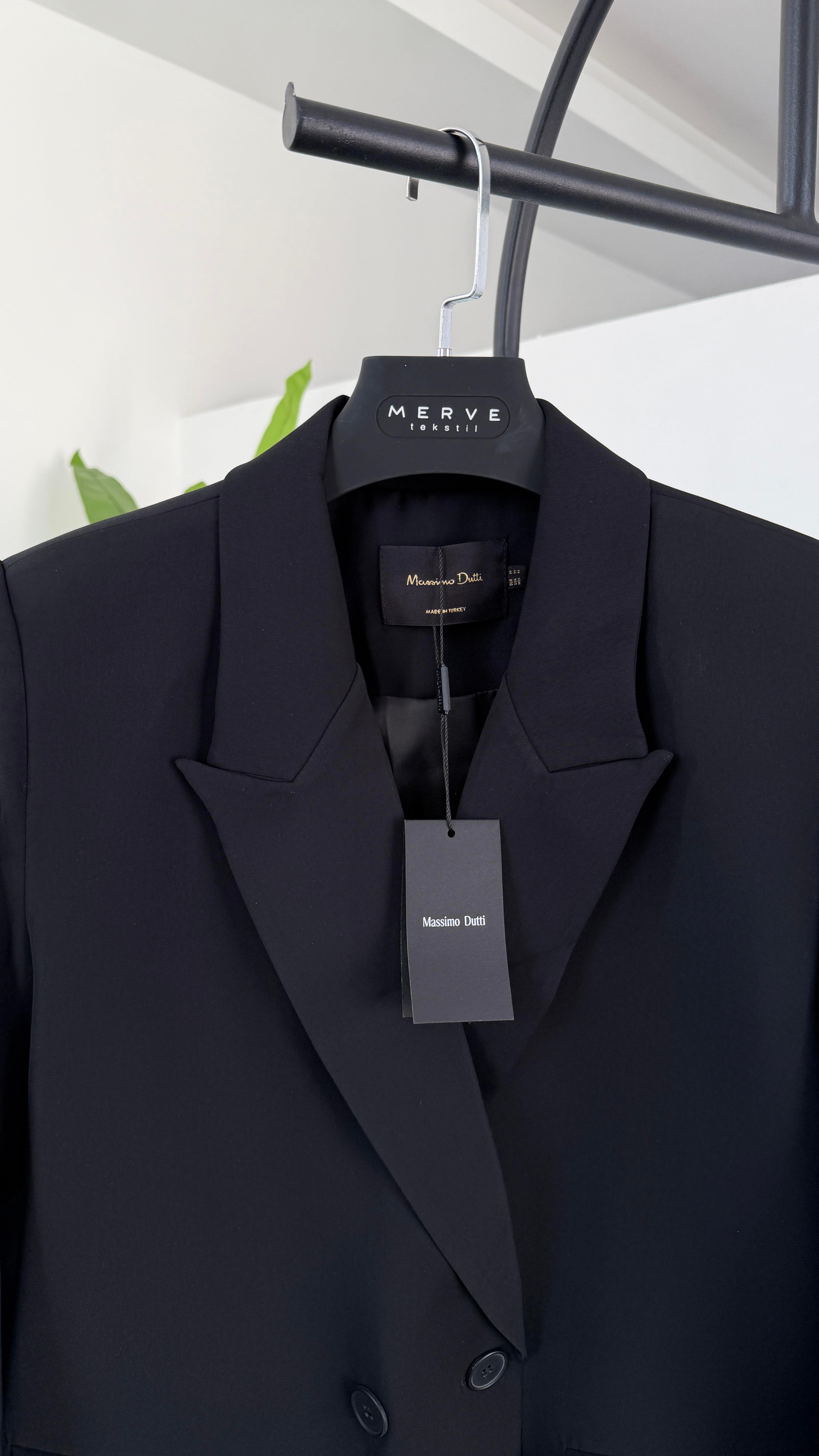 M-D Siyah Tensel Blazer Ceket
