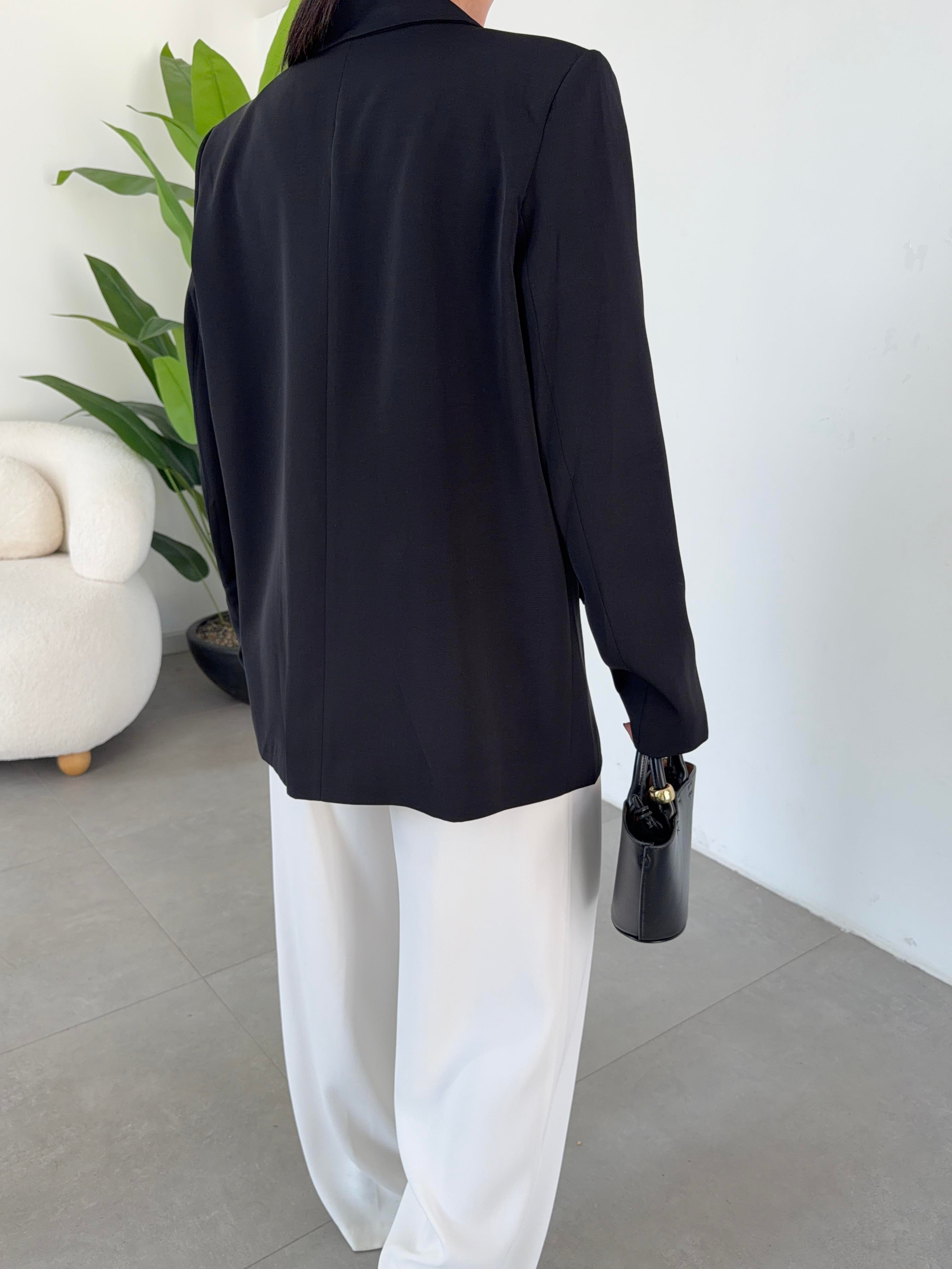 M-D Siyah Tensel Blazer Ceket