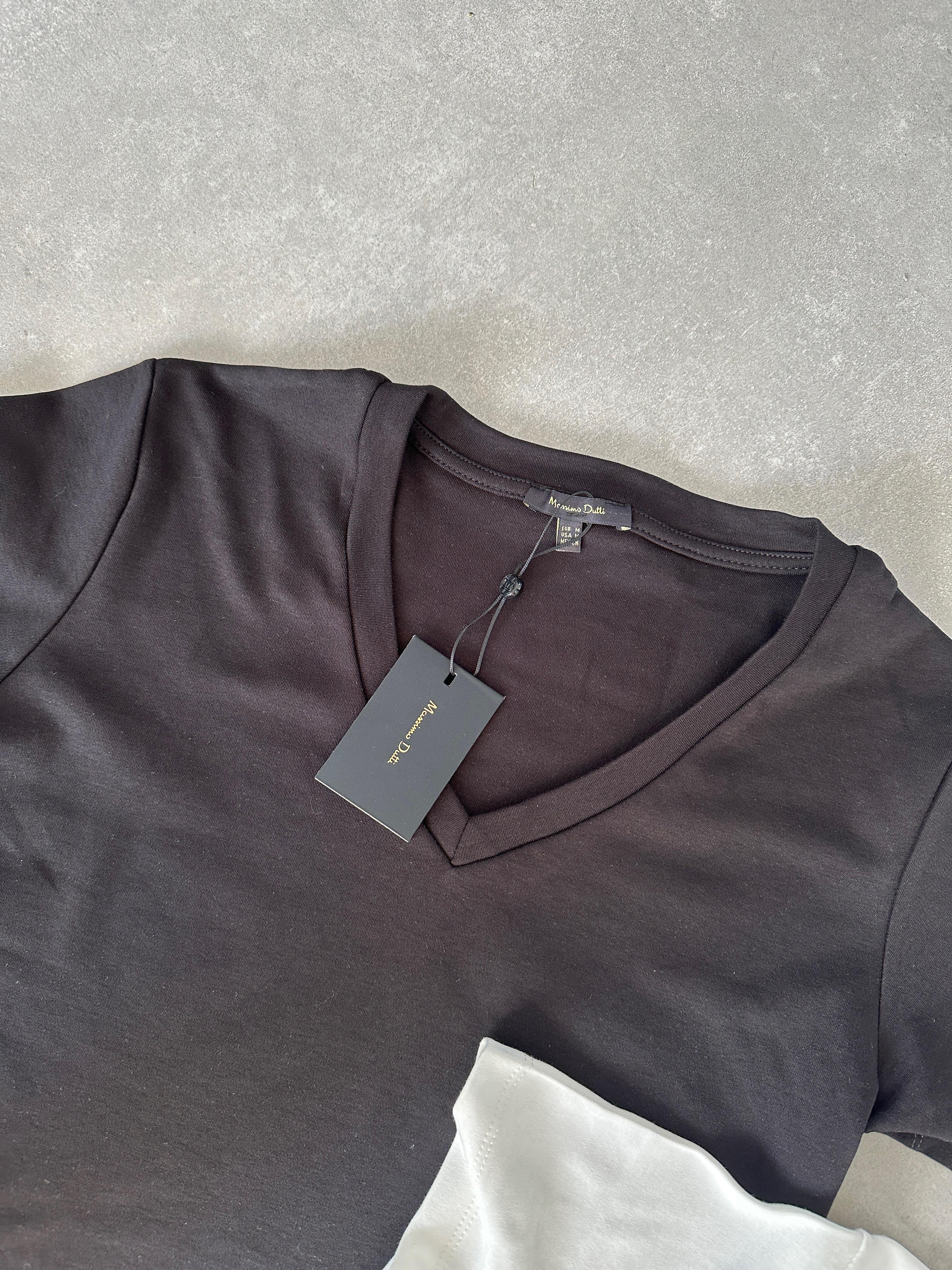 M-D Siyah V Yaka Basic Tshirt