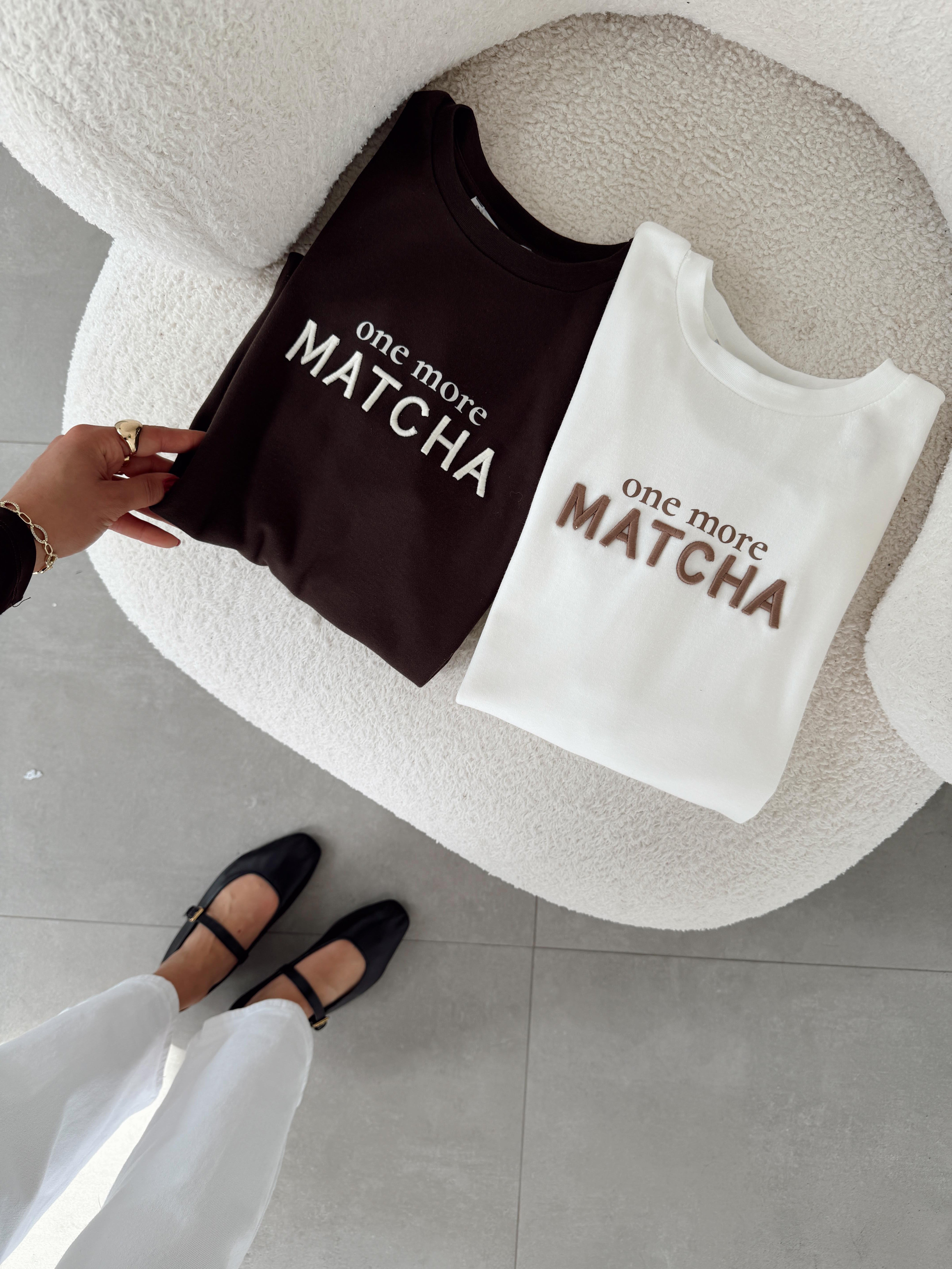 Matcha Kahve Nakışlı Tshirt