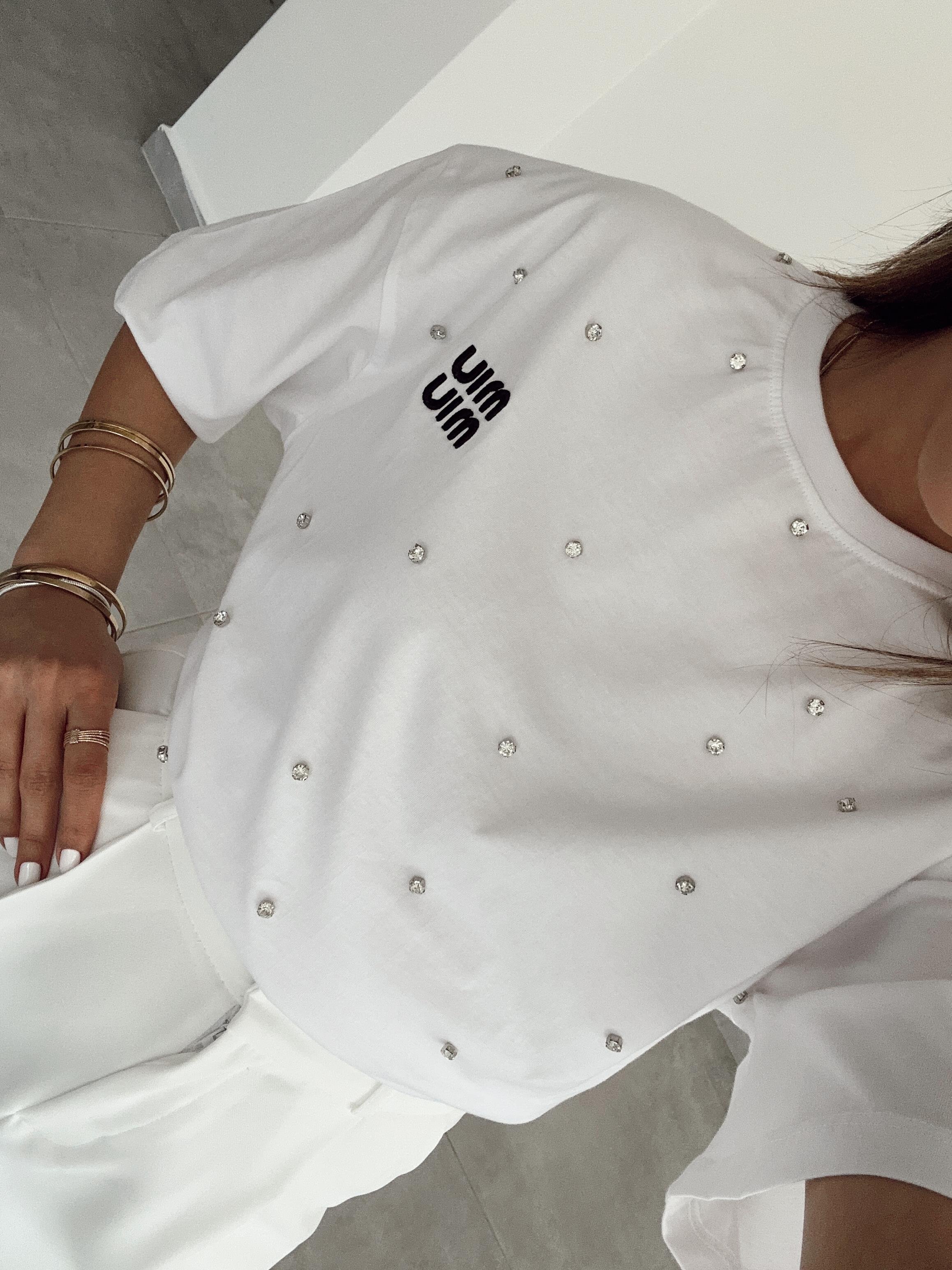 Mi Taşlı İşlemeli Tişört