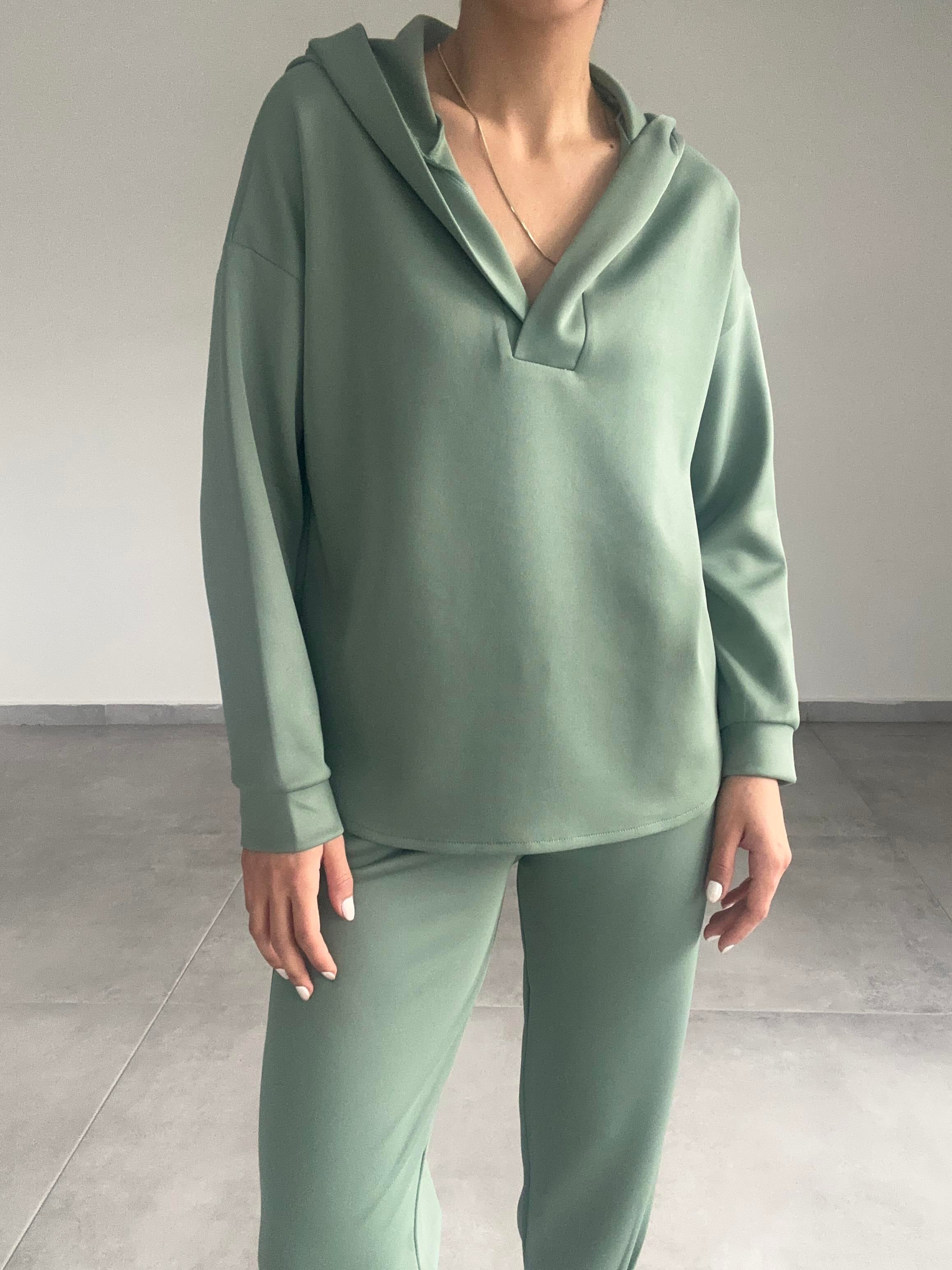 Mint Yeşil Scuba Sweatshirt