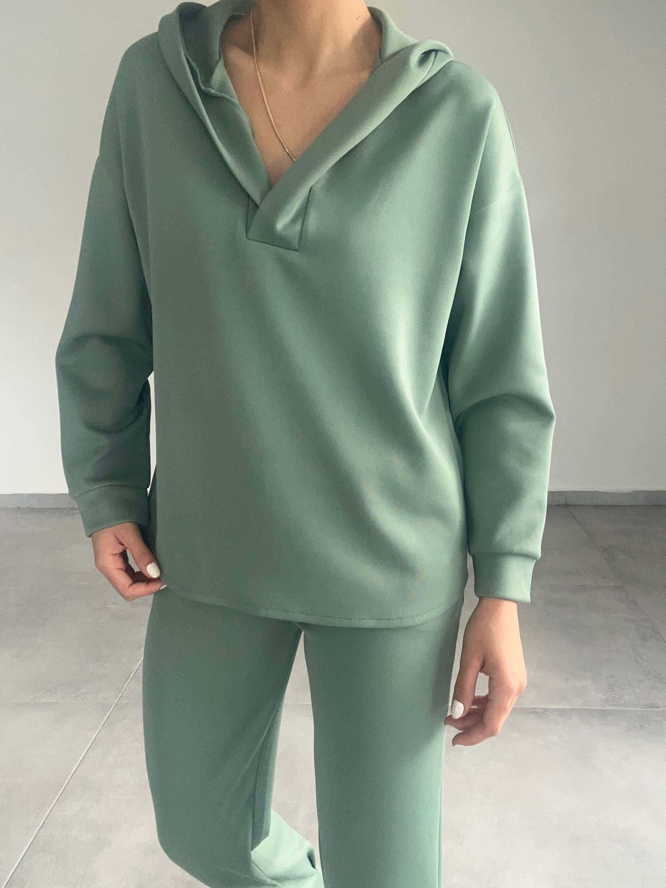 Mint Yeşil Scuba Sweatshirt
