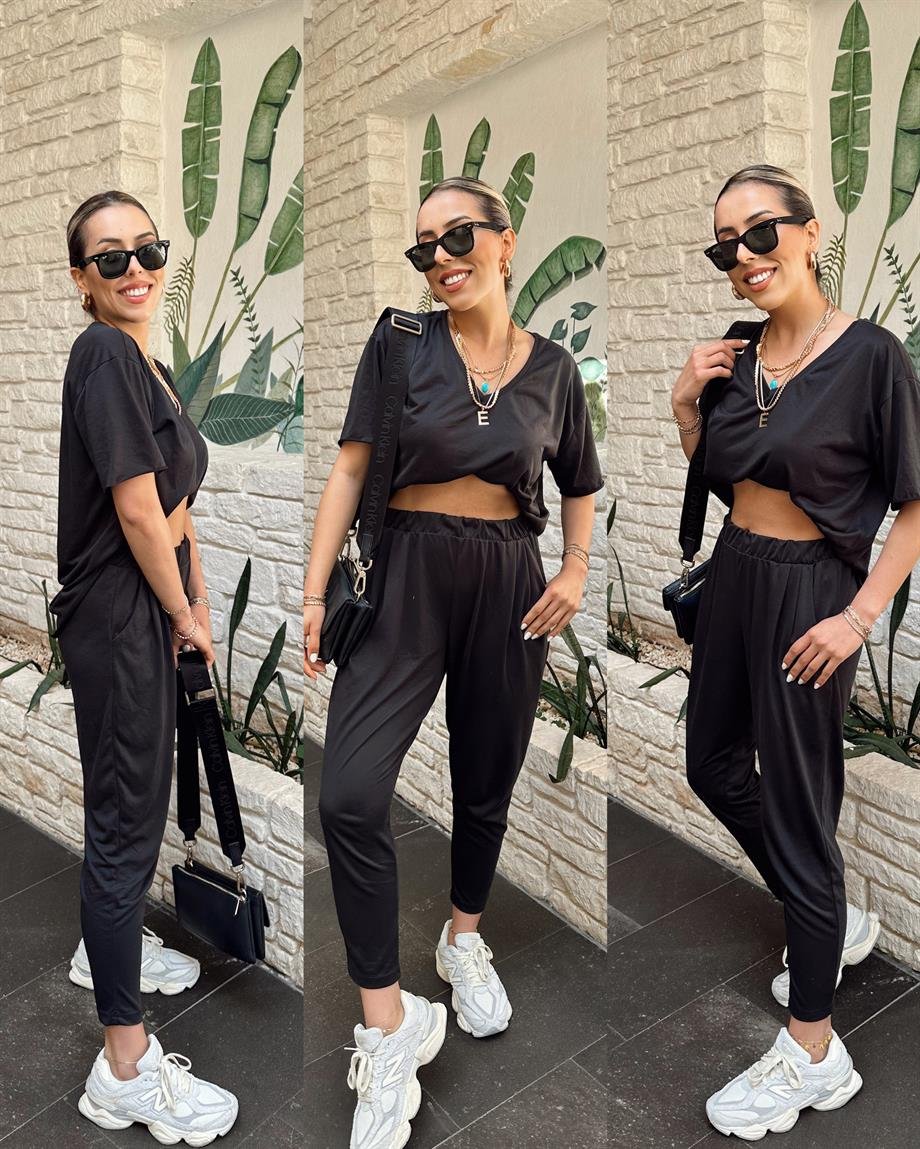 Modal Kumaş Siyah Eşofman